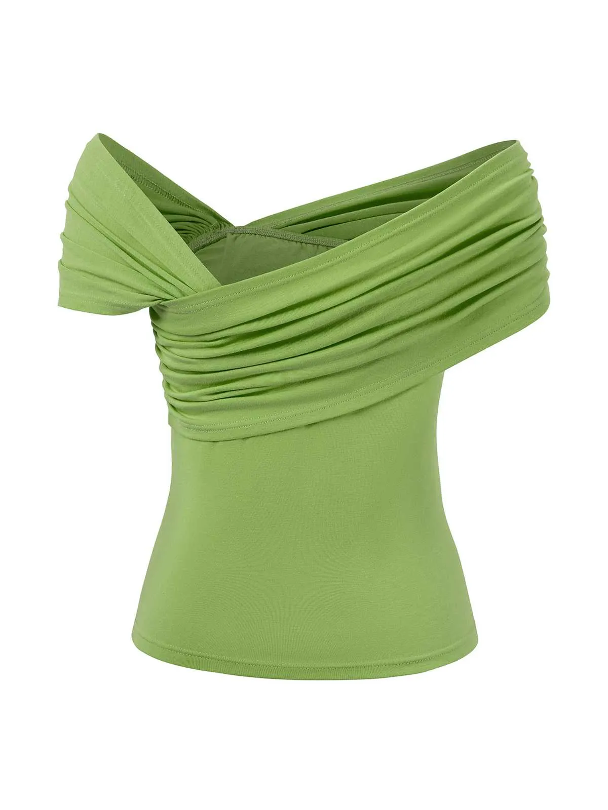 1960s Off-Shoulder 3D Rose Solid Top sold by Retro Stage product image thumbnail 2