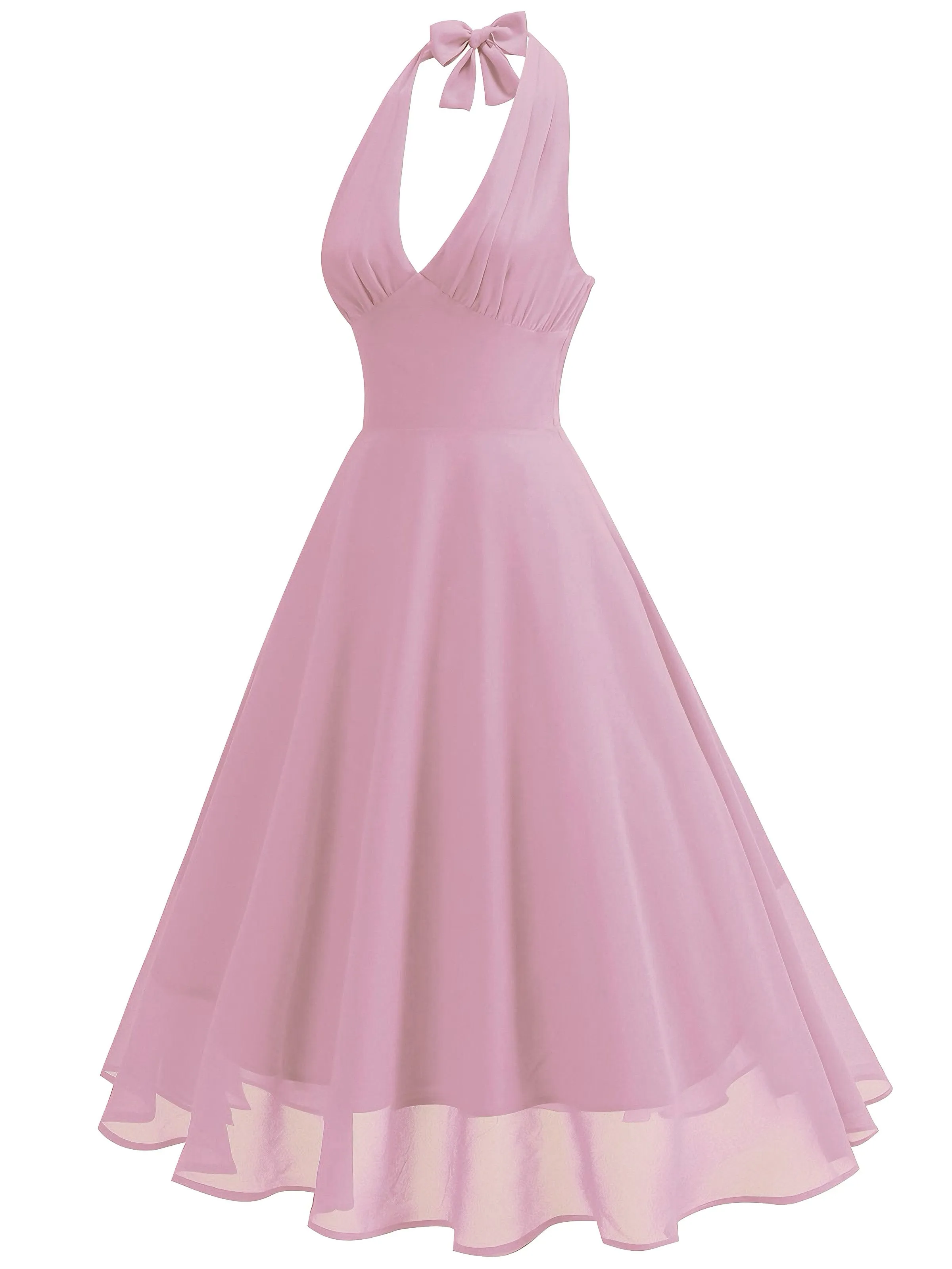 1950s Halter V-Neck Mesh Backless Dress sold by Retro Stage product image thumbnail 2