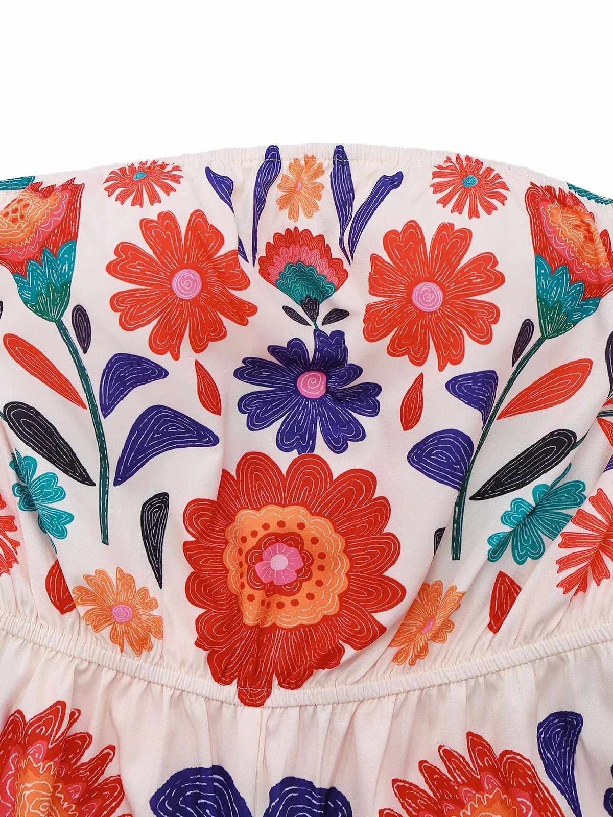 Multicolor 1960s Floral Bandeau Backless Romper sold by Retro Stage product image thumbnail 3