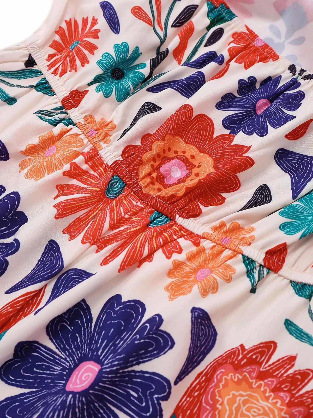 Multicolor 1960s Floral Bandeau Backless Romper sold by Retro Stage product image thumbnail 4