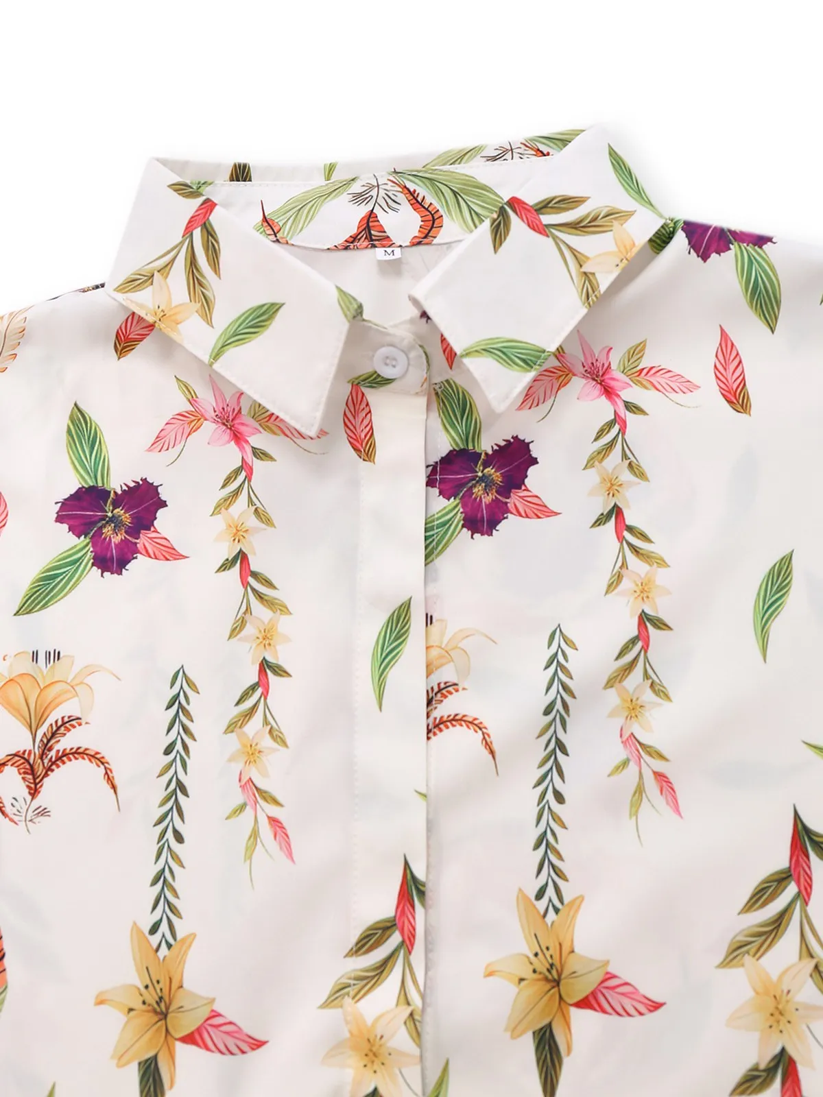 Multicolor 1950s Floral Lapel Batwing Sleeve Romper sold by Retro Stage product image thumbnail 3