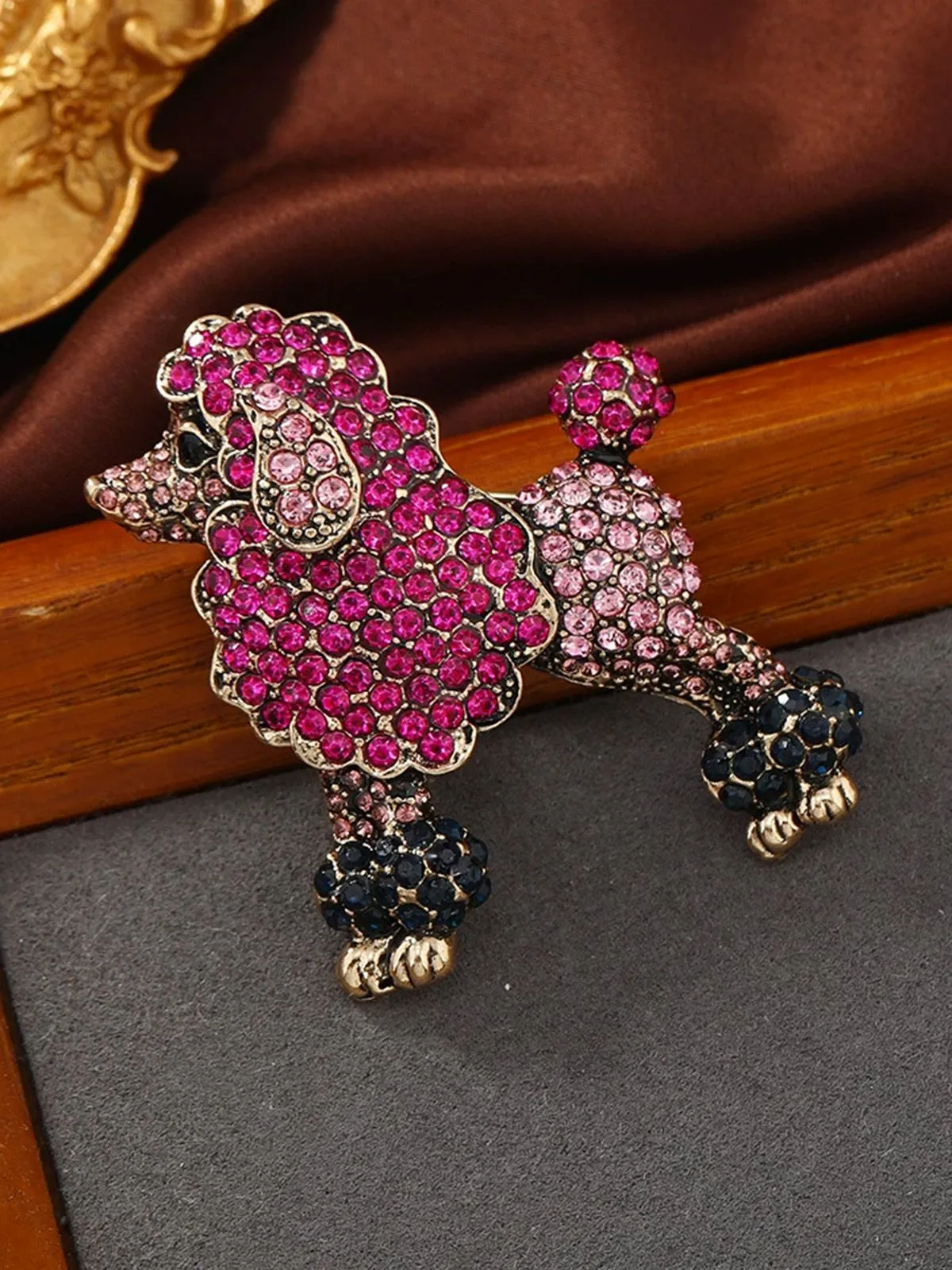 Vintage Alloy Rhinestone Poodle Brooch sold by Retro Stage product image thumbnail 5