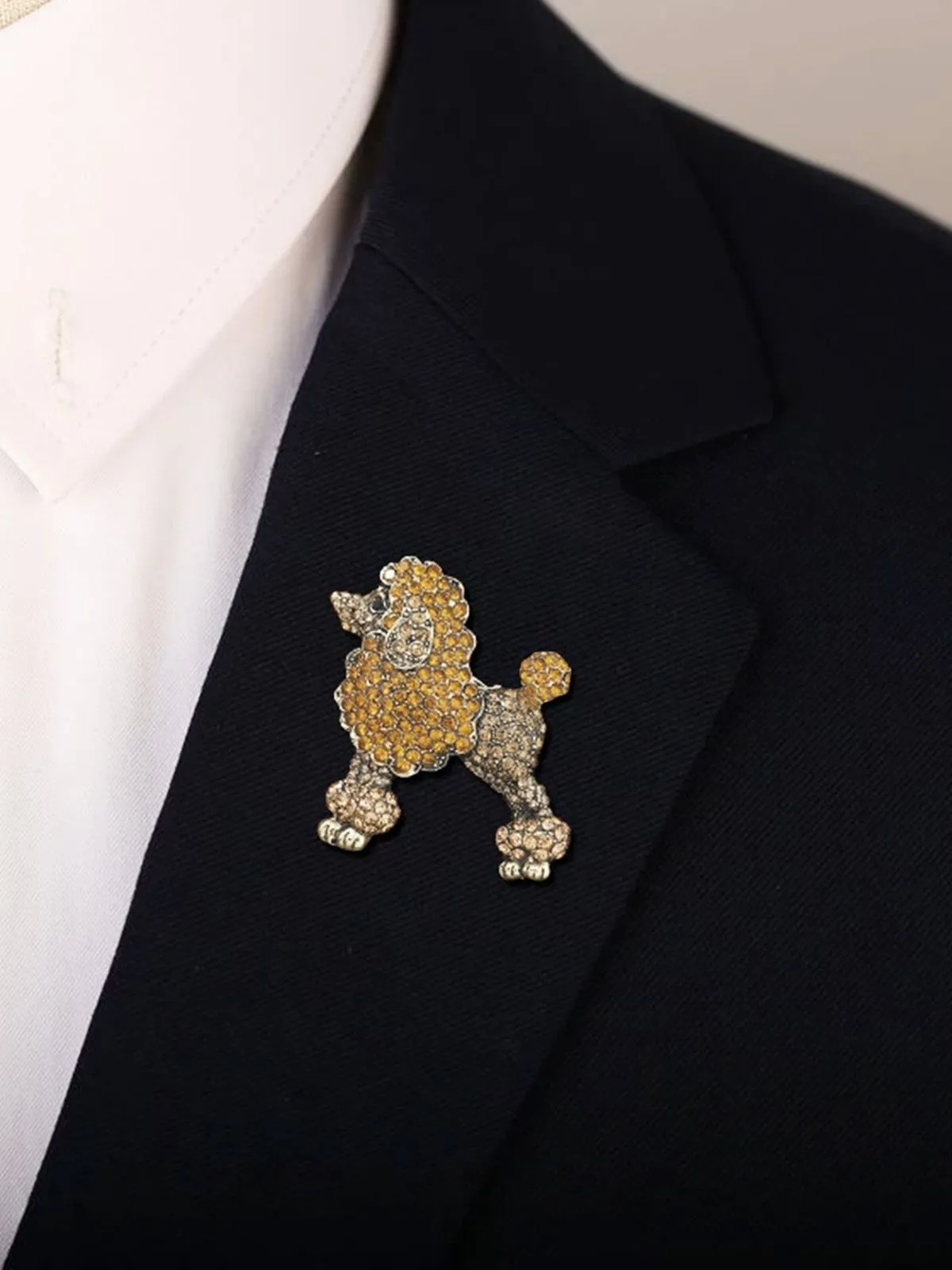 Vintage Alloy Rhinestone Poodle Brooch sold by Retro Stage product image thumbnail 3