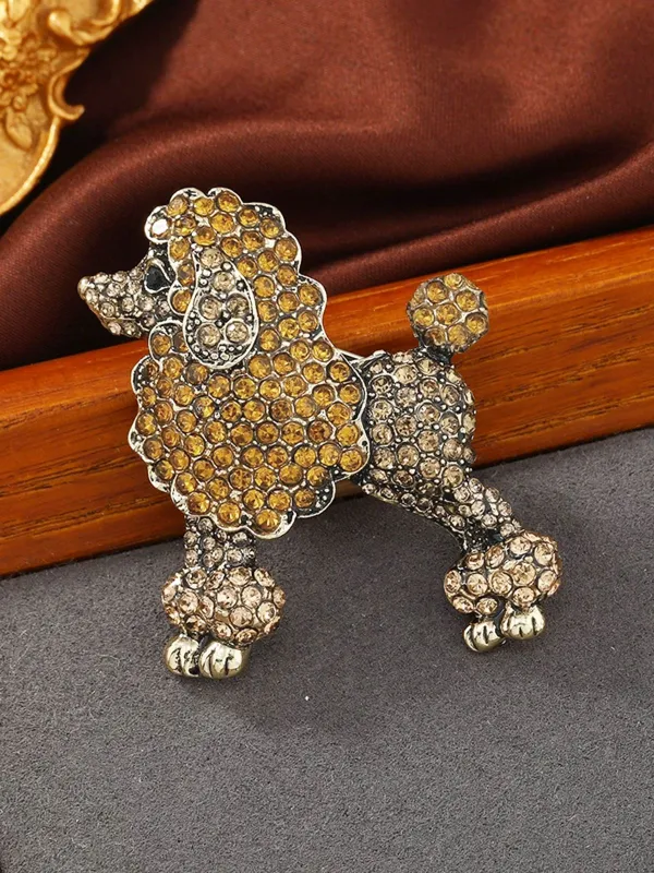 Vintage Alloy Rhinestone Poodle Brooch sold by Retro Stage