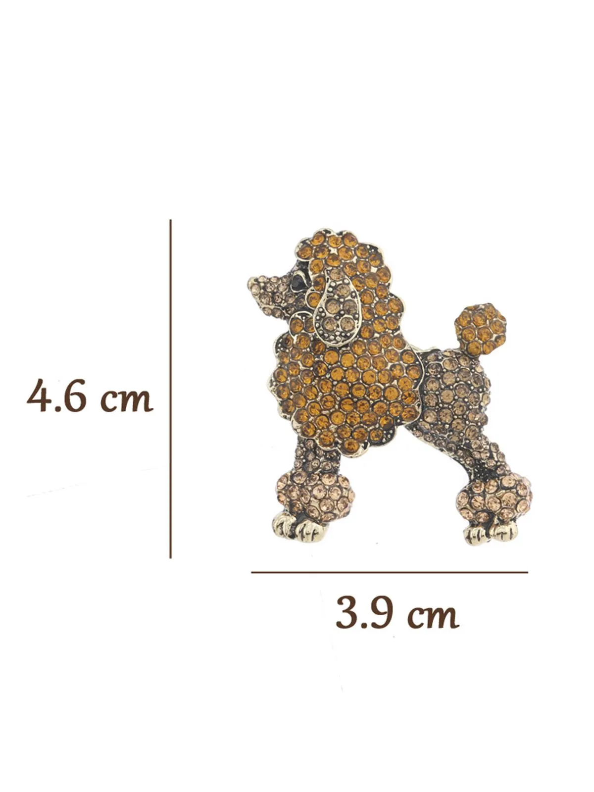 Vintage Alloy Rhinestone Poodle Brooch sold by Retro Stage product image thumbnail 4