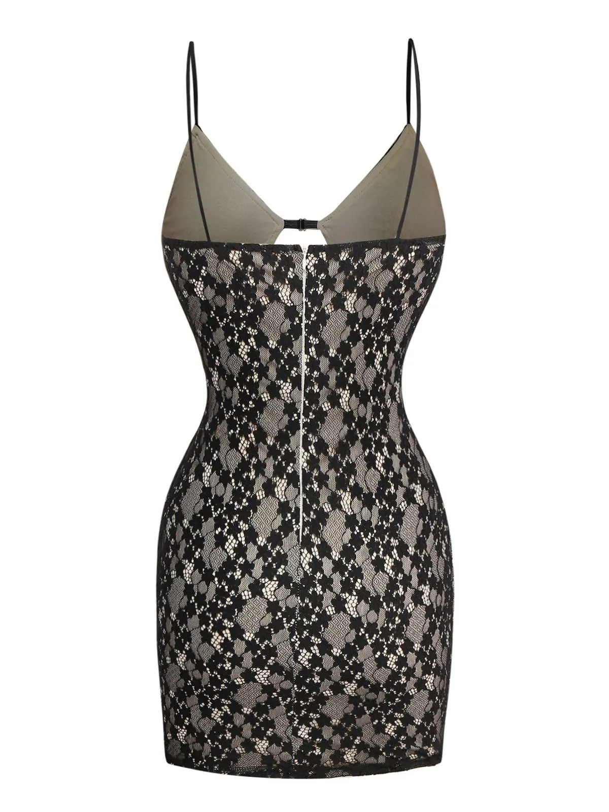 Black 1960s Hollow Floral Lace Bodycon Dress sold by Retro Stage product image thumbnail 2