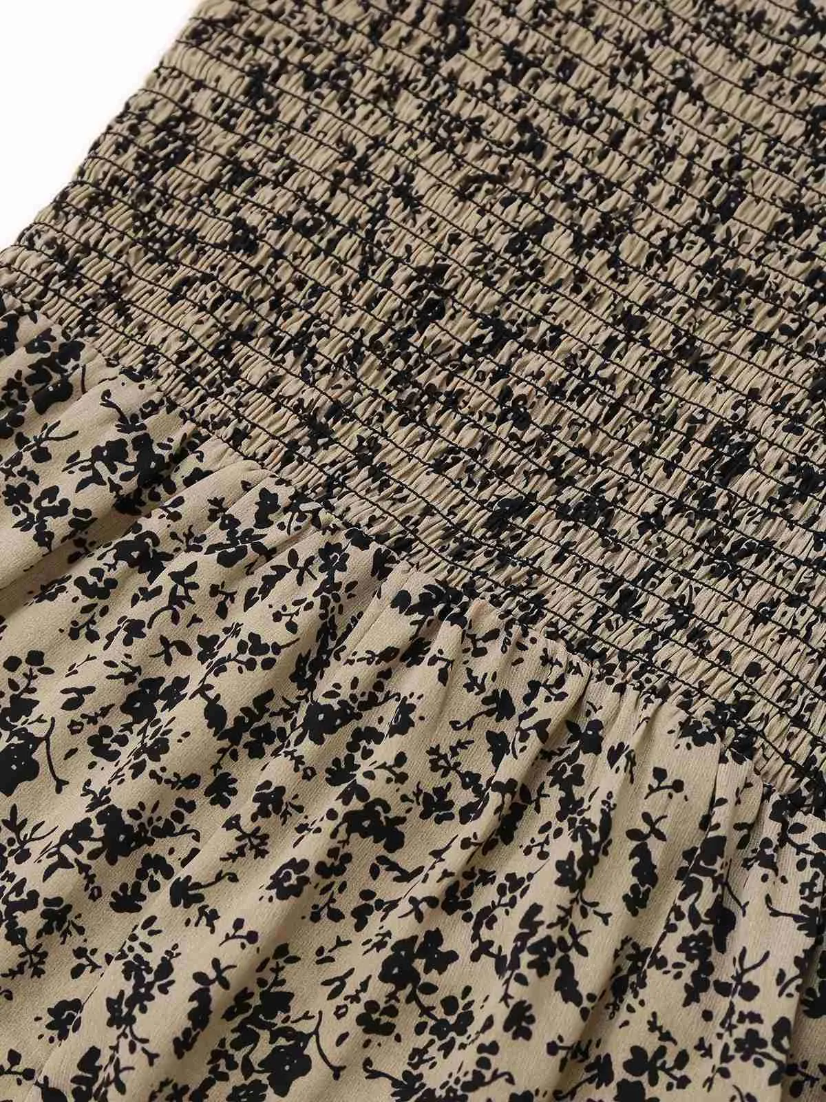 Brown 1930s Ditsy Floral Puff Sleeve Jumpsuit sold by Retro Stage product image thumbnail 4