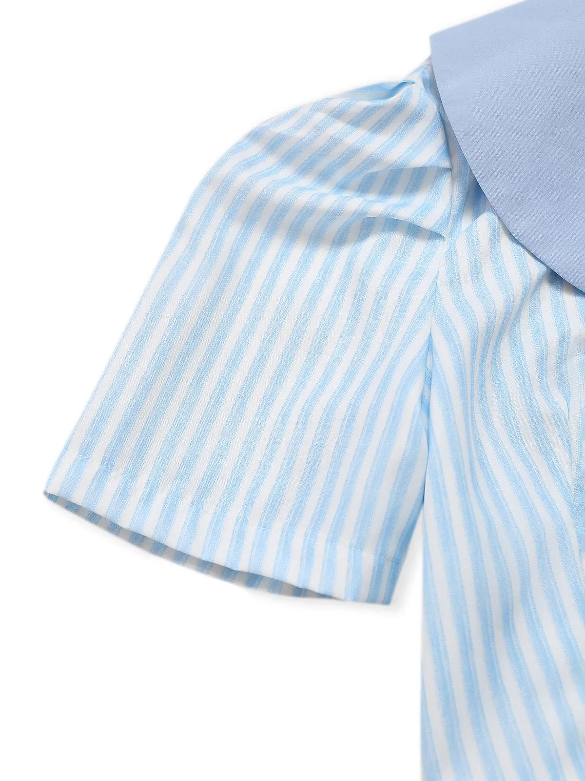 2PCS 1960s Vertical Stripes Peter Pan Collar Blouse & Skirt sold by Retro Stage product image thumbnail 4