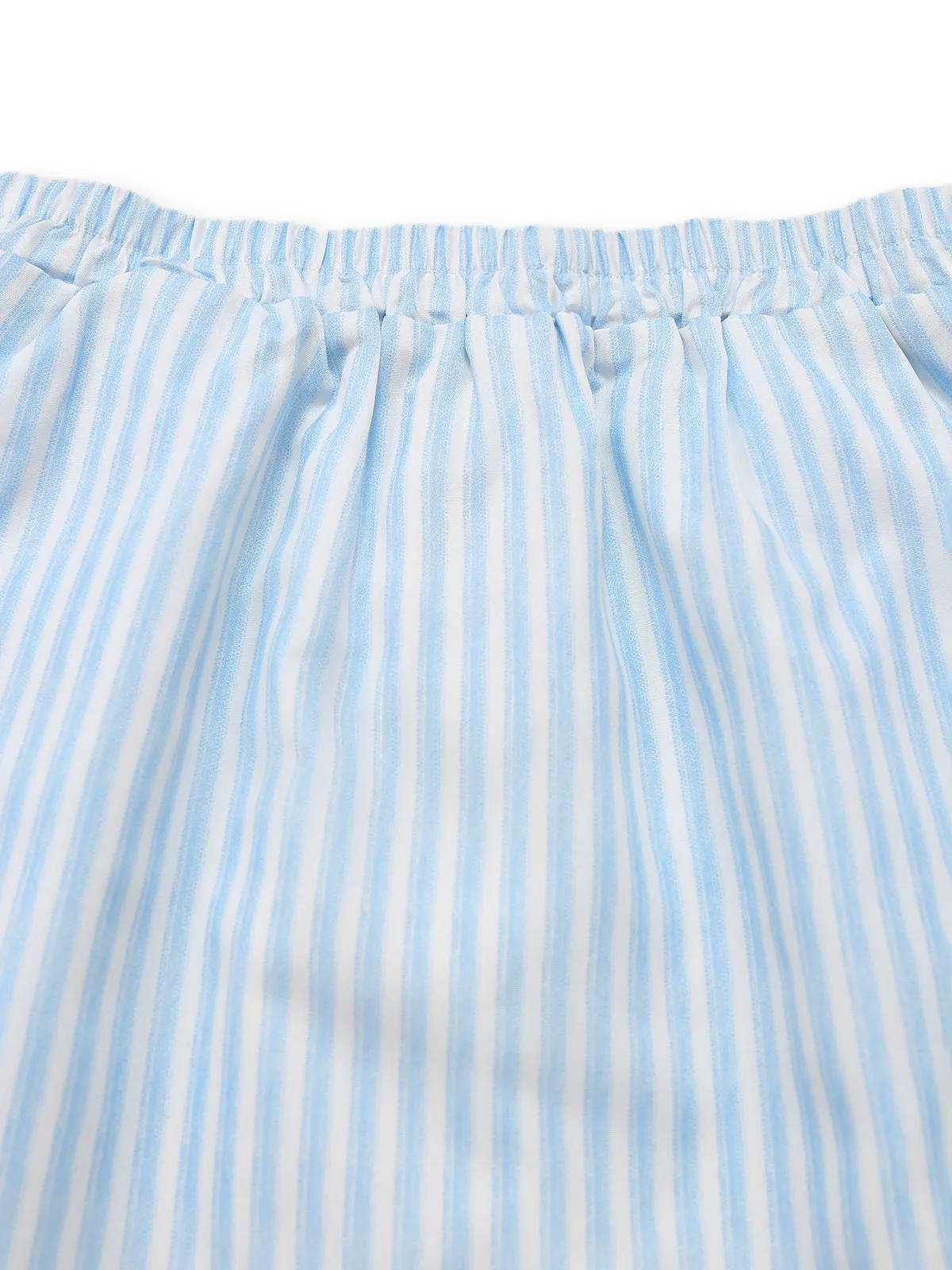 2PCS 1960s Vertical Stripes Peter Pan Collar Blouse & Skirt sold by Retro Stage product image thumbnail 5