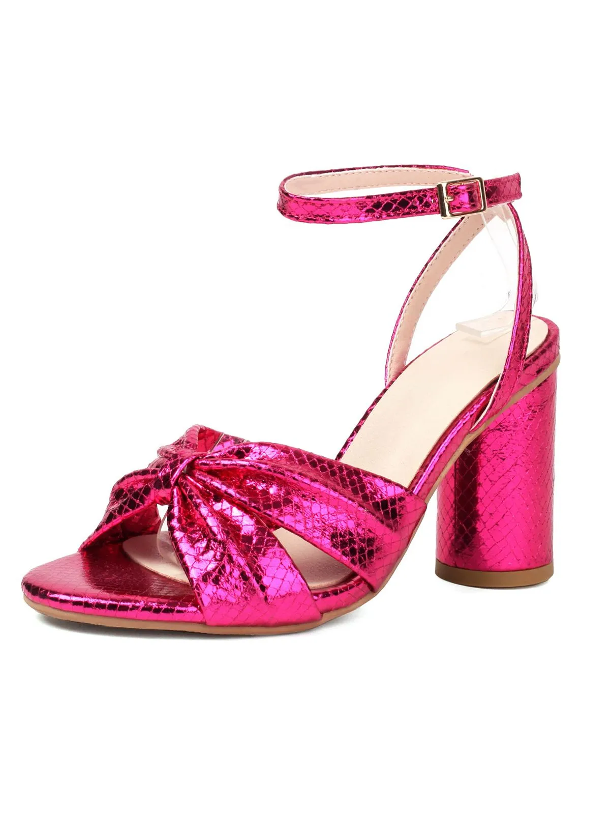 Gold Snakeskin Print Round Toe Heels sold by Retro Stage product image thumbnail 5