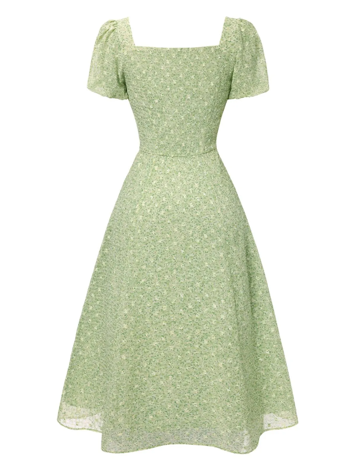 Green 1940s Sweetheart Ditsy Floral Dress sold by Retro Stage product image thumbnail 5