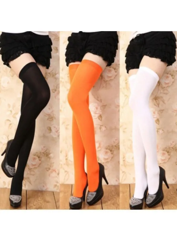 1950s Solid Color Thigh-High Socks sold by Retro Stage