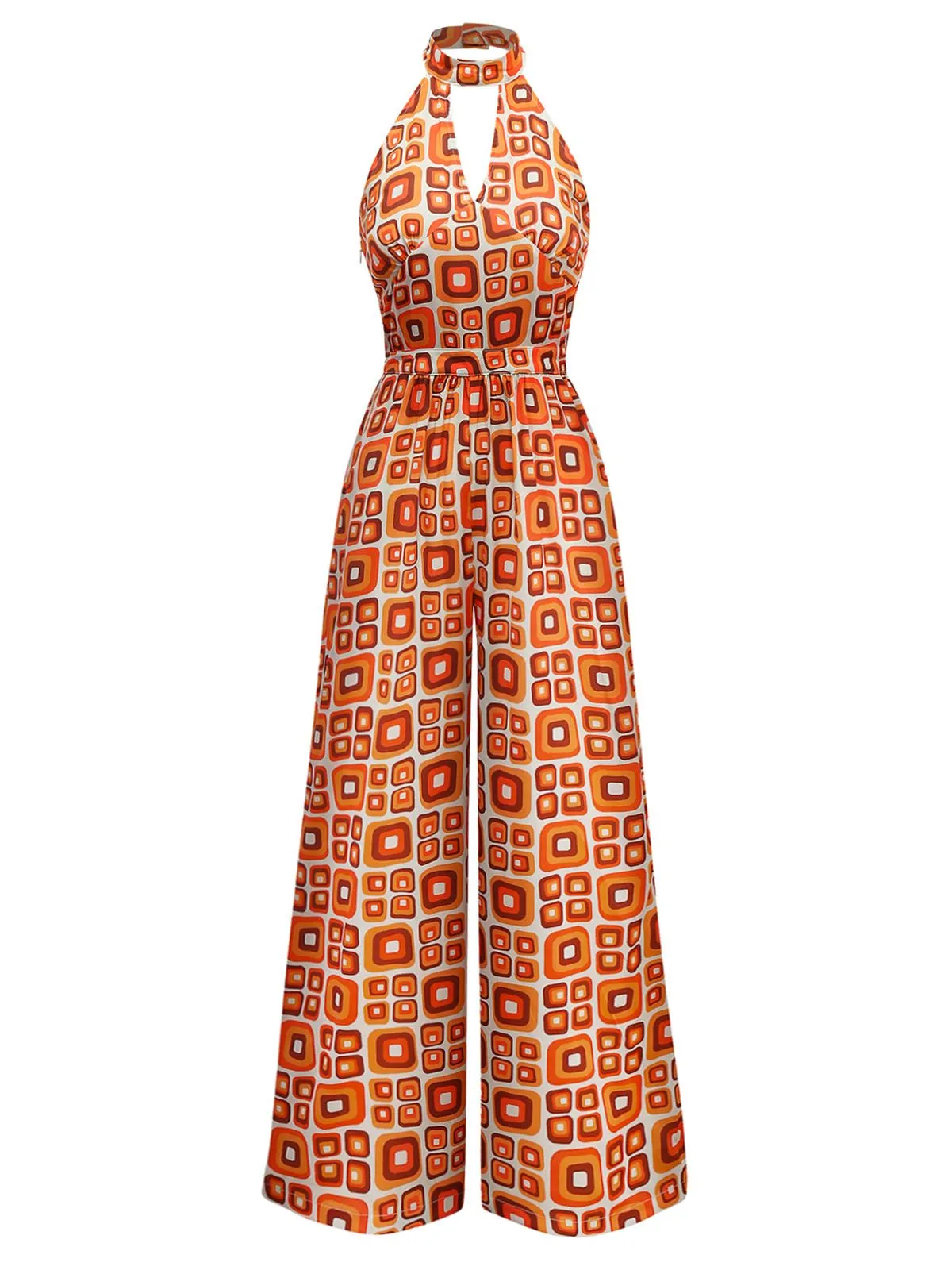 1960s Mandarin Collar Geometric Hippie Jumpsuit sold by Retro Stage product image thumbnail 2