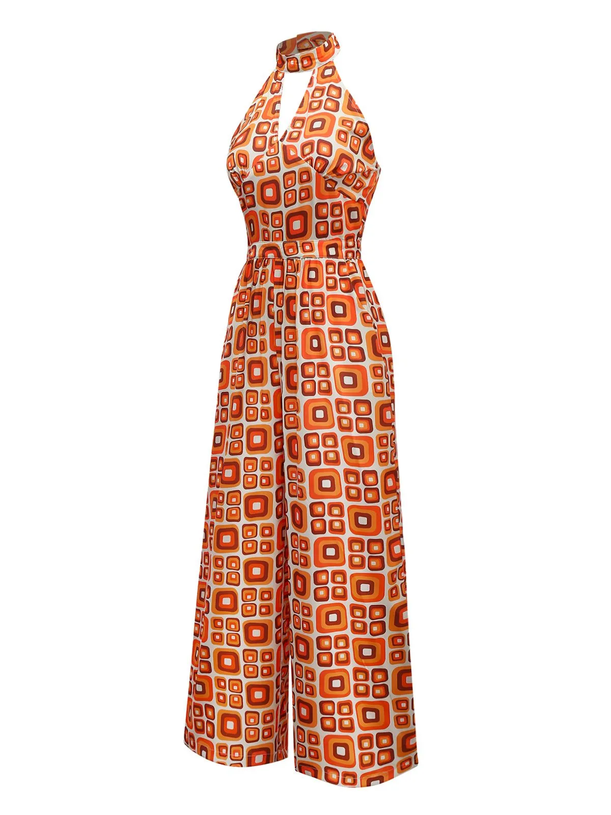 1960s Mandarin Collar Geometric Hippie Jumpsuit sold by Retro Stage product image thumbnail 3