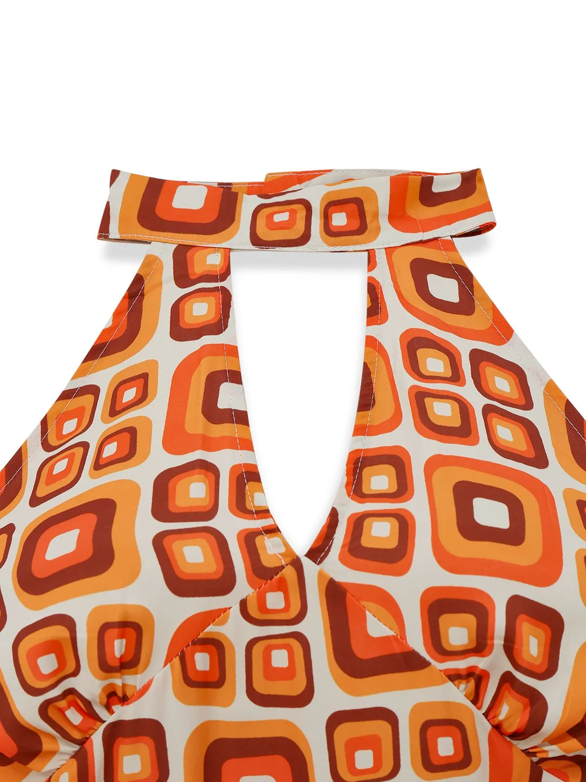 1960s Mandarin Collar Geometric Hippie Jumpsuit sold by Retro Stage product image thumbnail 5