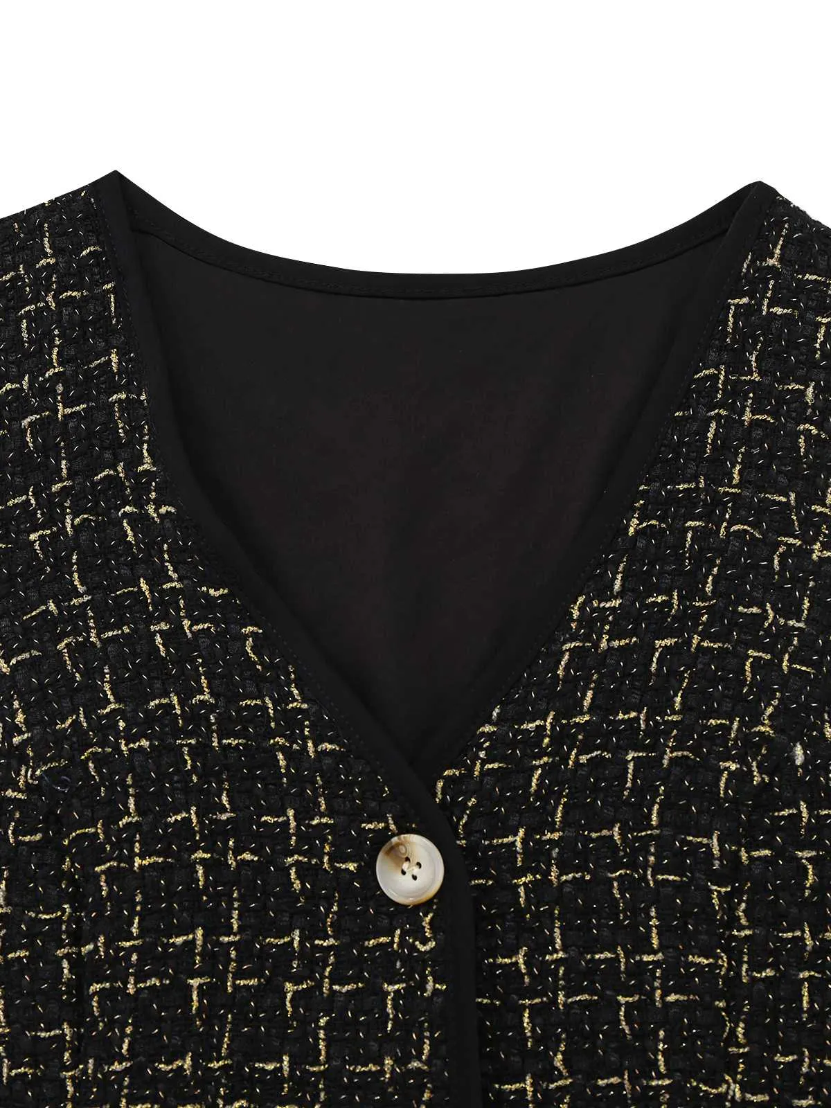 2PCS Black 1970s Tweed Plaids Vest & Shorts sold by Retro Stage product image thumbnail 4