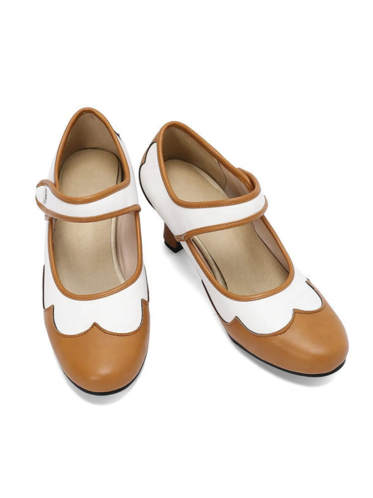 Vintage Colorblock Petal Edge Cone Heels sold by Retro Stage product image thumbnail 5