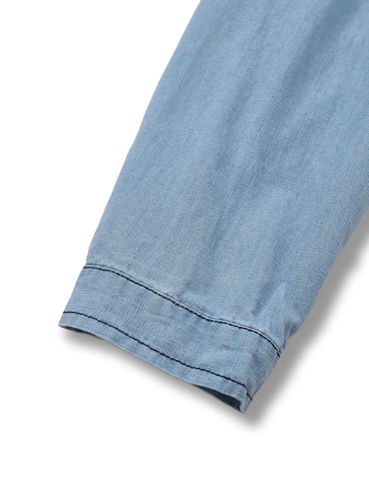 Light Blue 1950s Denim Button Lapel Romper sold by Retro Stage product image thumbnail 5