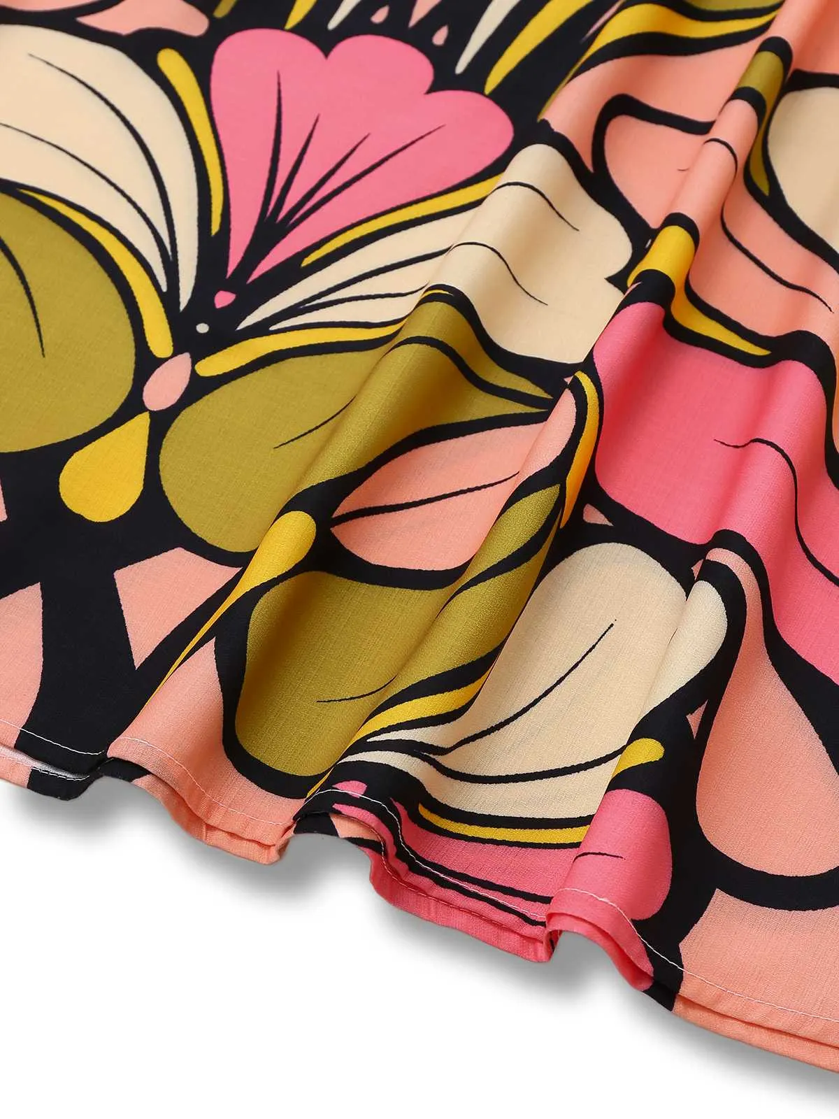 1970s Boho Halter Floral Belted Backless Dress sold by Retro Stage product image thumbnail 5