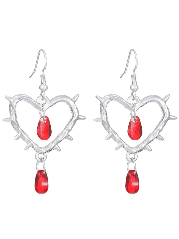 Vintage Heart-Shaped Thorn Earrings sold by Retro Stage