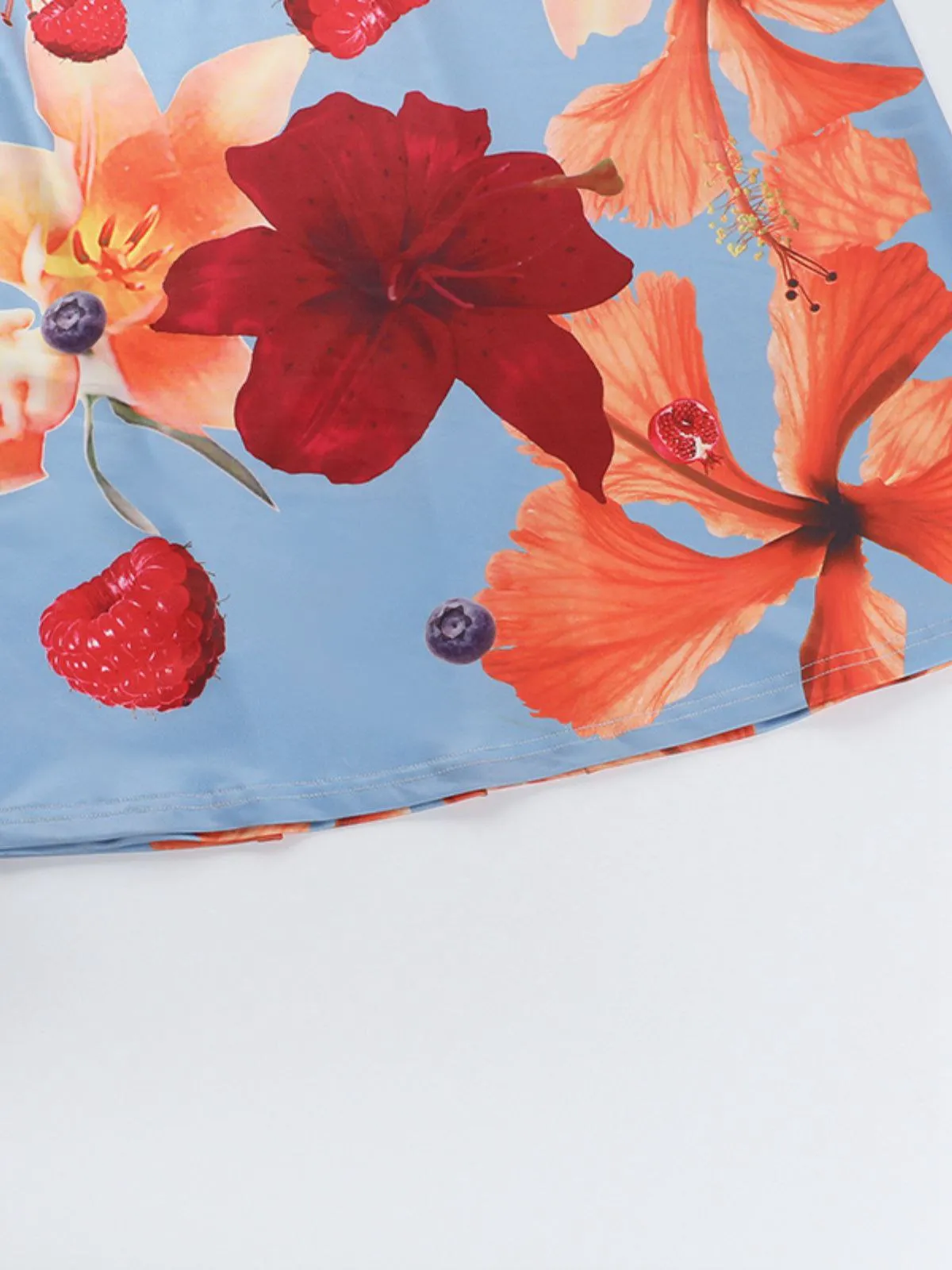 Red 1930s Floral Backless Slip Maxi Dress sold by Retro Stage product image thumbnail 4