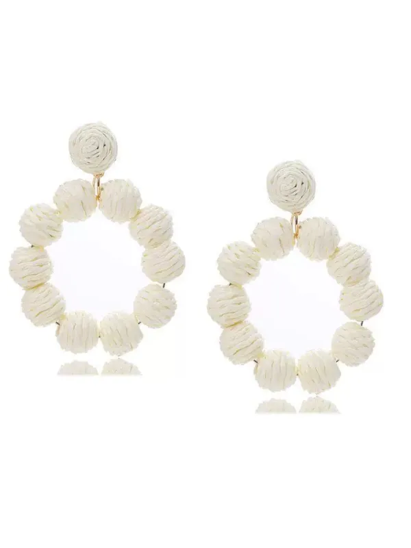 Bohemian Raffia Hoop Statement Earrings sold by Retro Stage