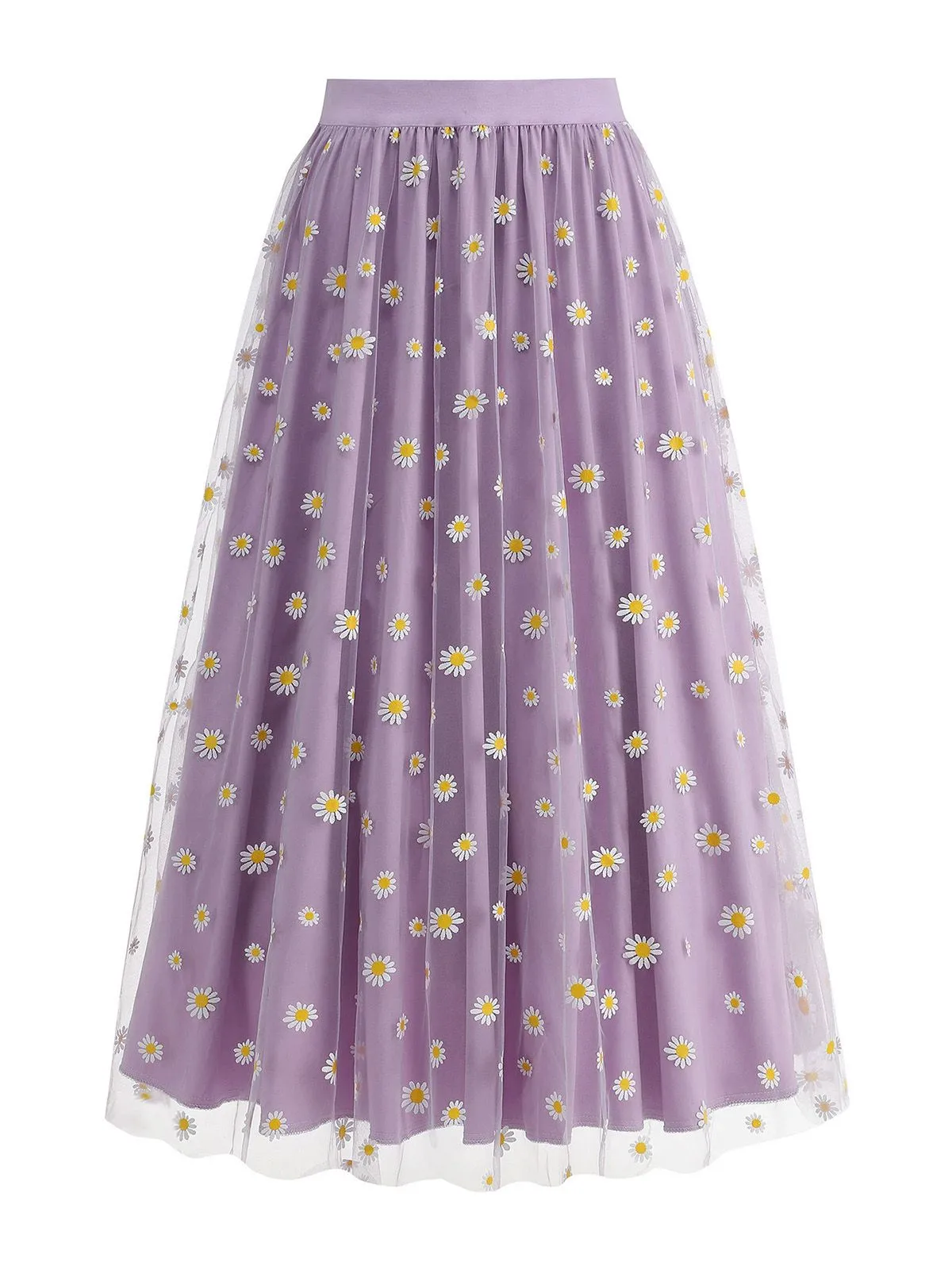 1940s Daisy Mesh High Waist A-Line Skirt sold by Retro Stage product image thumbnail 4