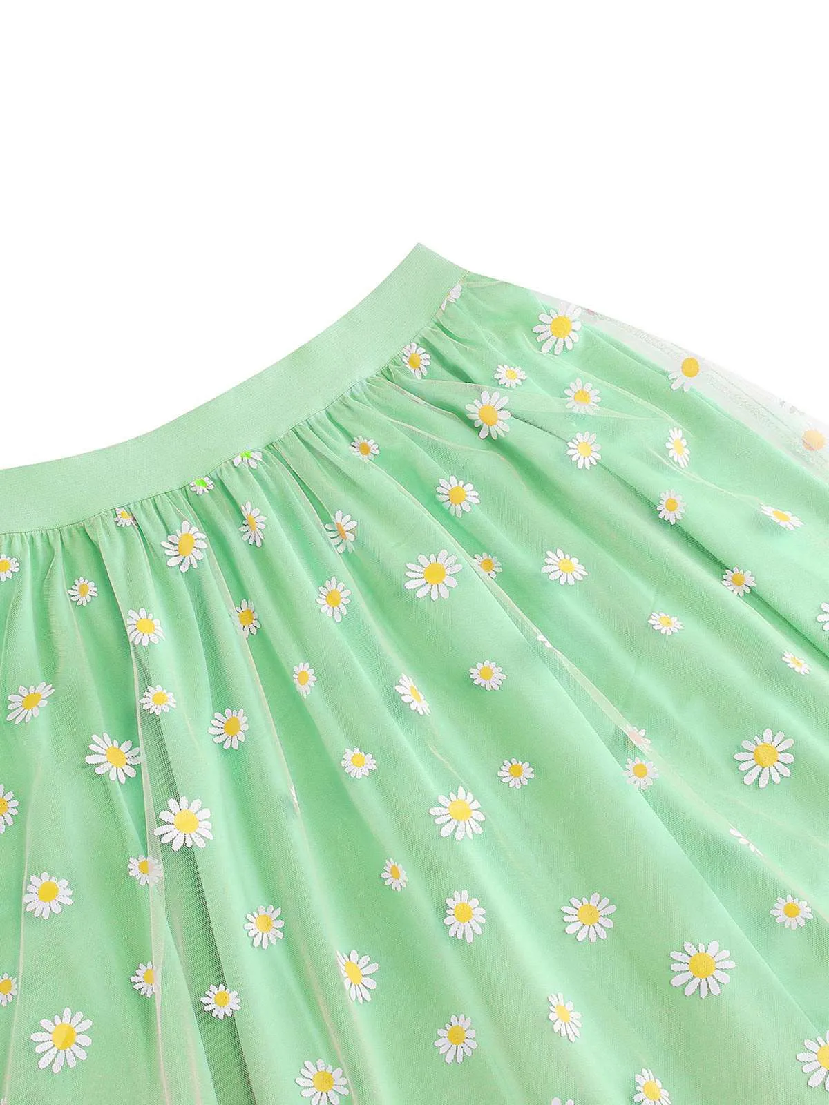 1940s Daisy Mesh High Waist A-Line Skirt sold by Retro Stage product image thumbnail 2