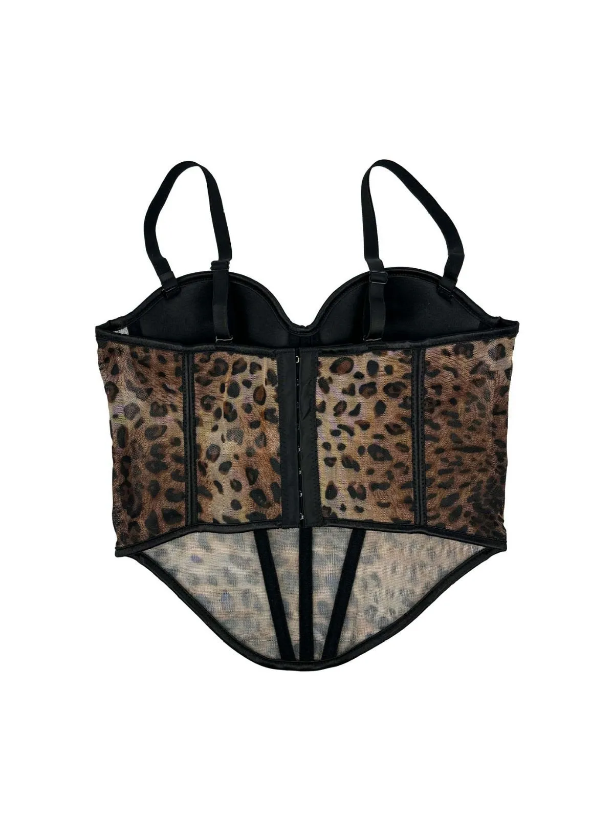 1980s Leopard Print Spaghetti Strap Herringbone Corset sold by Retro Stage product image thumbnail 3