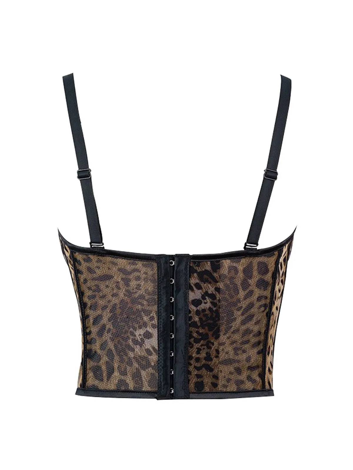 1980s Leopard Print Spaghetti Strap Herringbone Corset sold by Retro Stage product image thumbnail 4