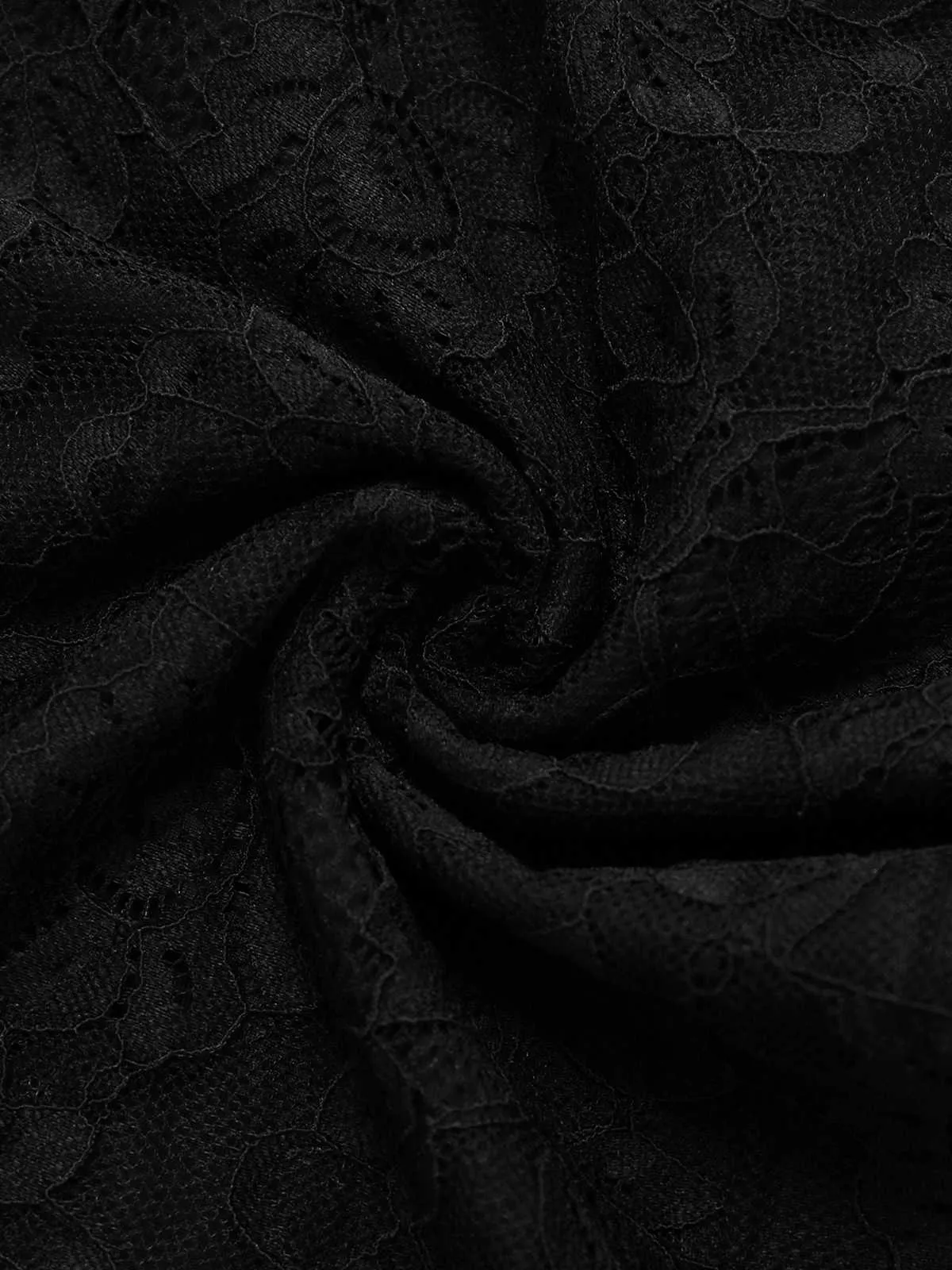 2PCS Black 1960s Lace Floral Sheer Top & Skirt sold by Retro Stage product image thumbnail 5