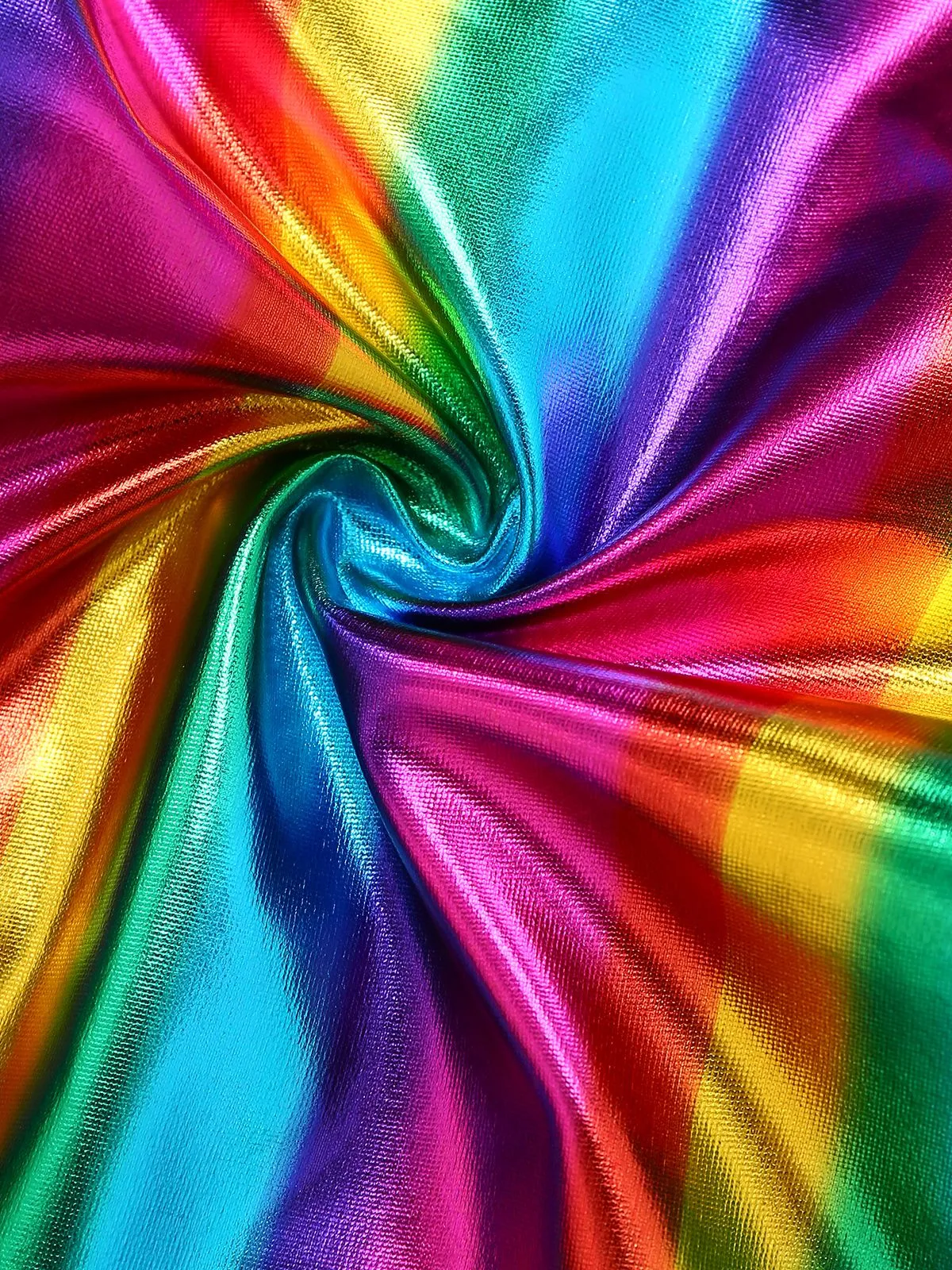 1970s Rainbow Colorblock Disco Halter Jumpsuit sold by Retro Stage product image thumbnail 4