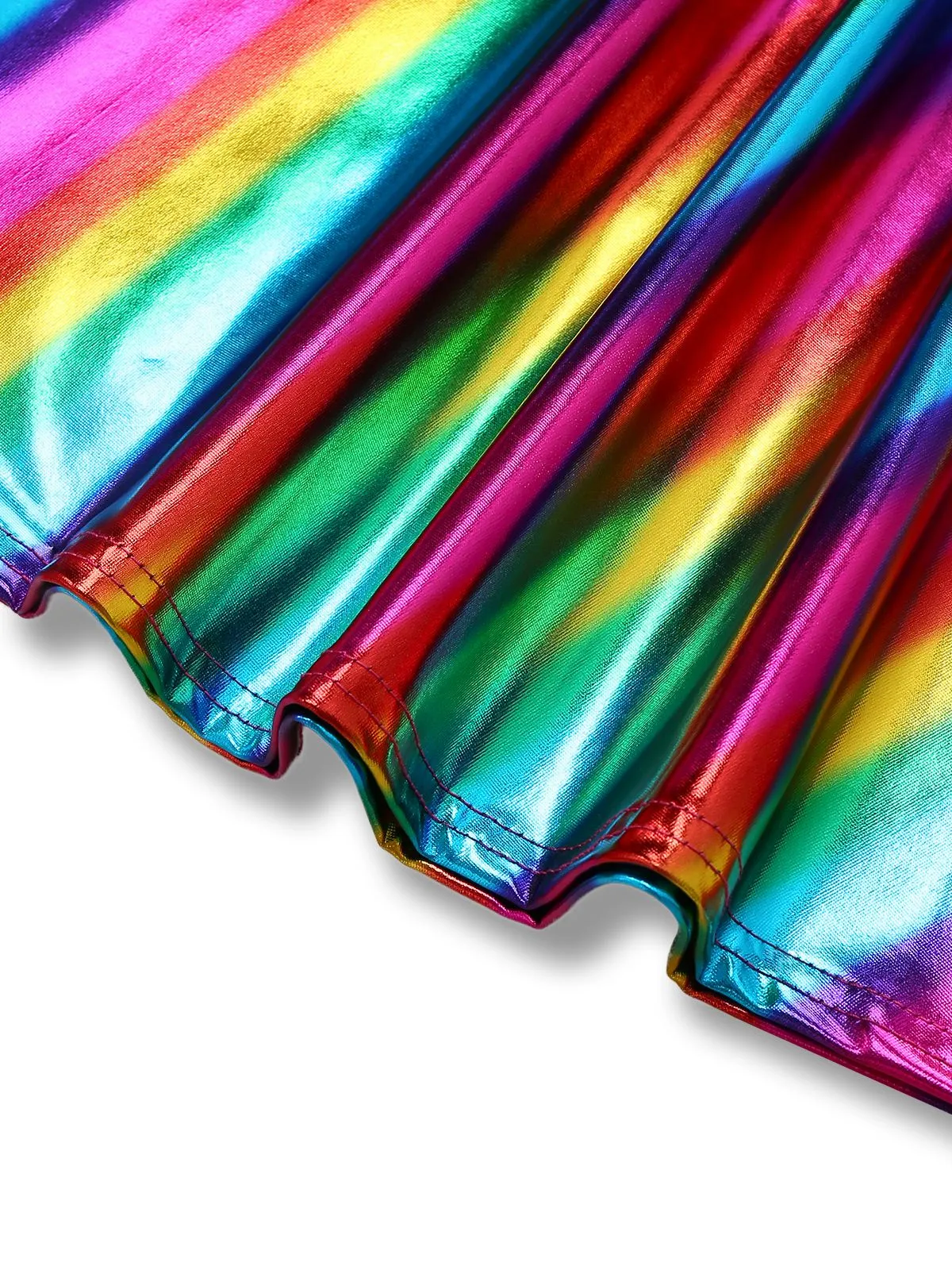 1970s Rainbow Colorblock Disco Halter Jumpsuit sold by Retro Stage product image thumbnail 3