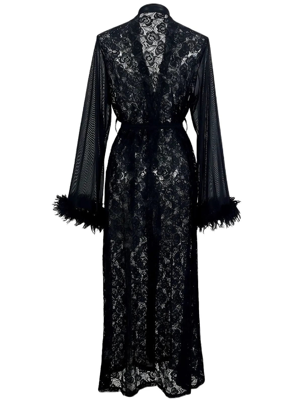 2PCS Black 1940s Lace Sheer Sleepwear Set sold by Retro Stage product image thumbnail 2