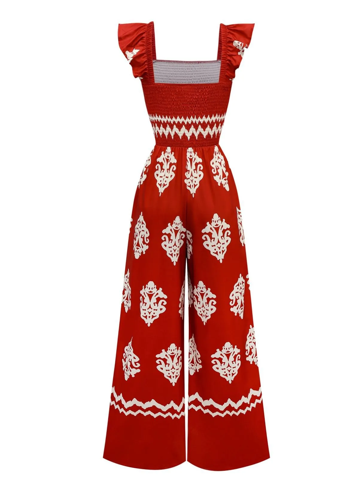 1970s Boho Geometric Print Square Neck Jumpsuit sold by Retro Stage product image thumbnail 2