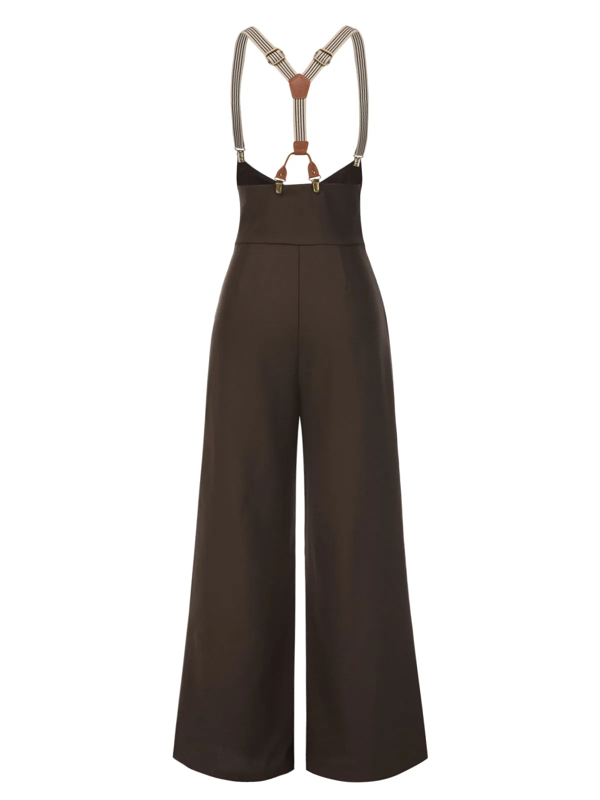 Dark Brown 1950s Button Suspender Pants sold by Retro Stage product image thumbnail 5