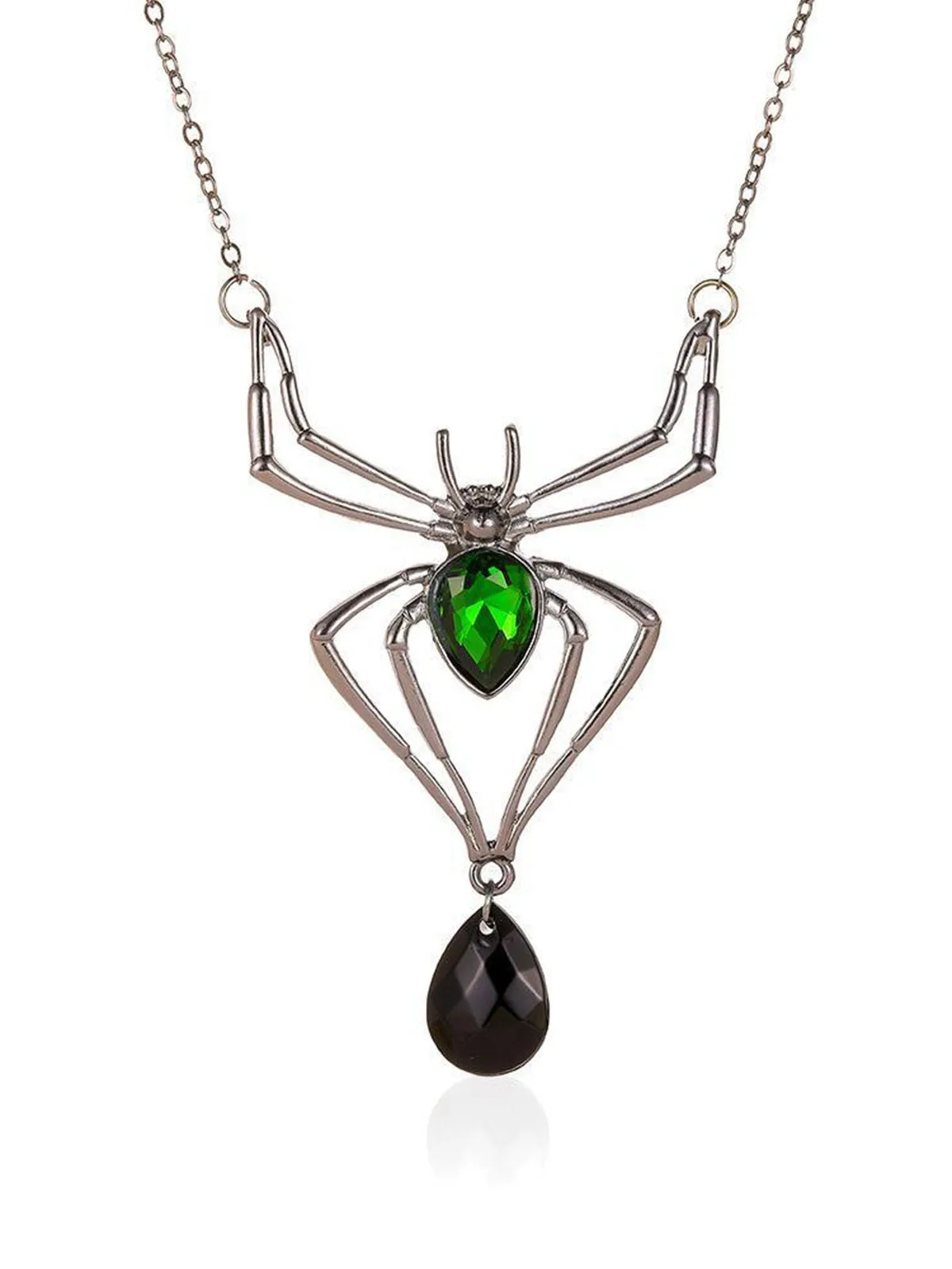 3PCS Green Spider Necklace & Earrings & Ring Set sold by Retro Stage product image thumbnail 2