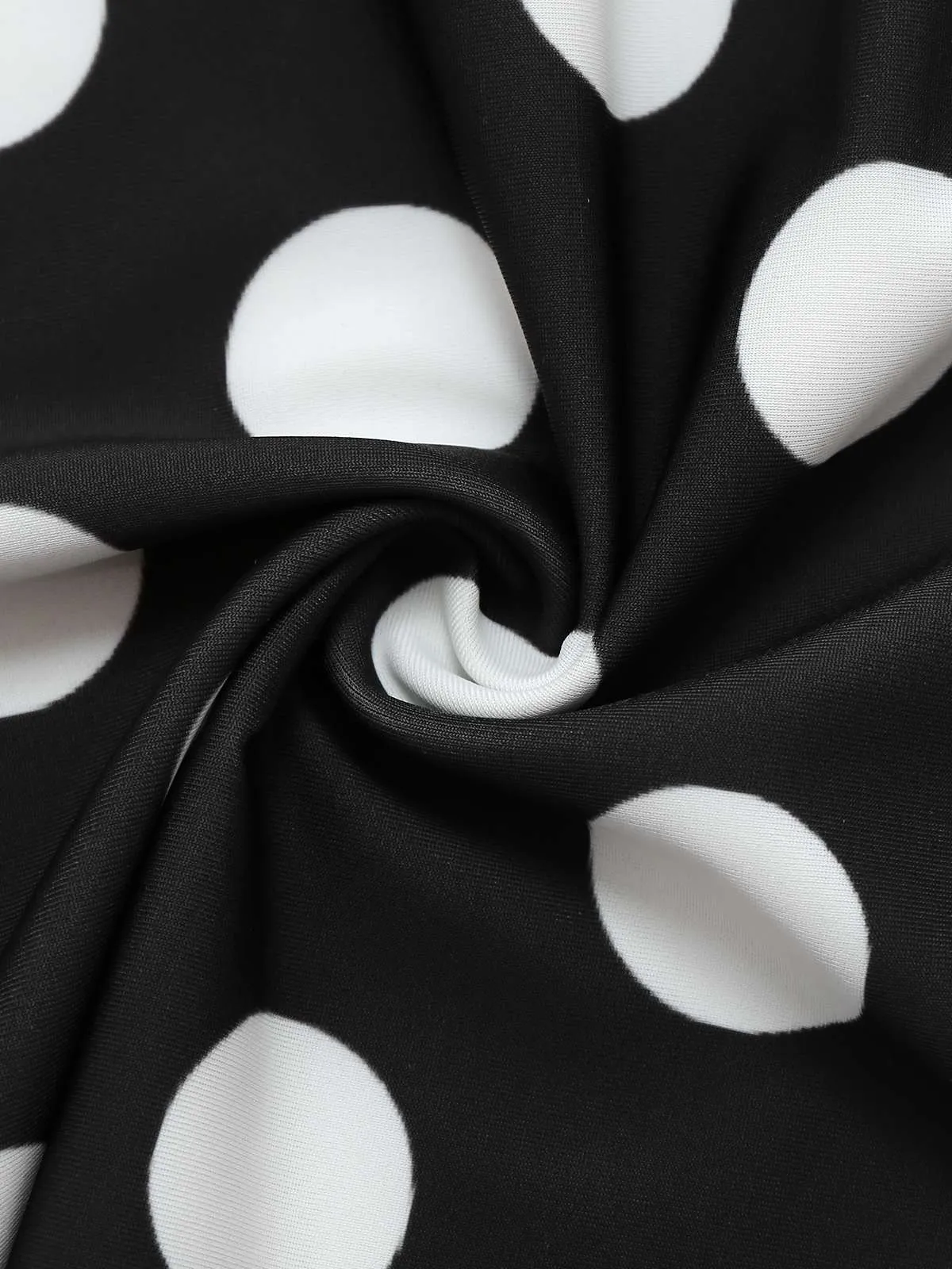 Black 1950s Polka Dots One-Piece Swim Dress sold by Retro Stage product image thumbnail 4