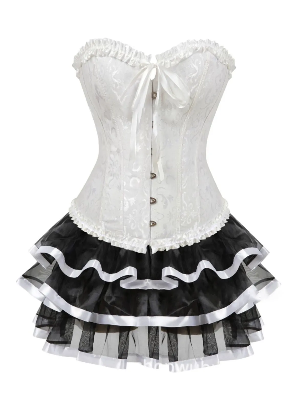 2PCS 1950s Strapless Bow Corset & Layered Skirt sold by Retro Stage product image thumbnail 4