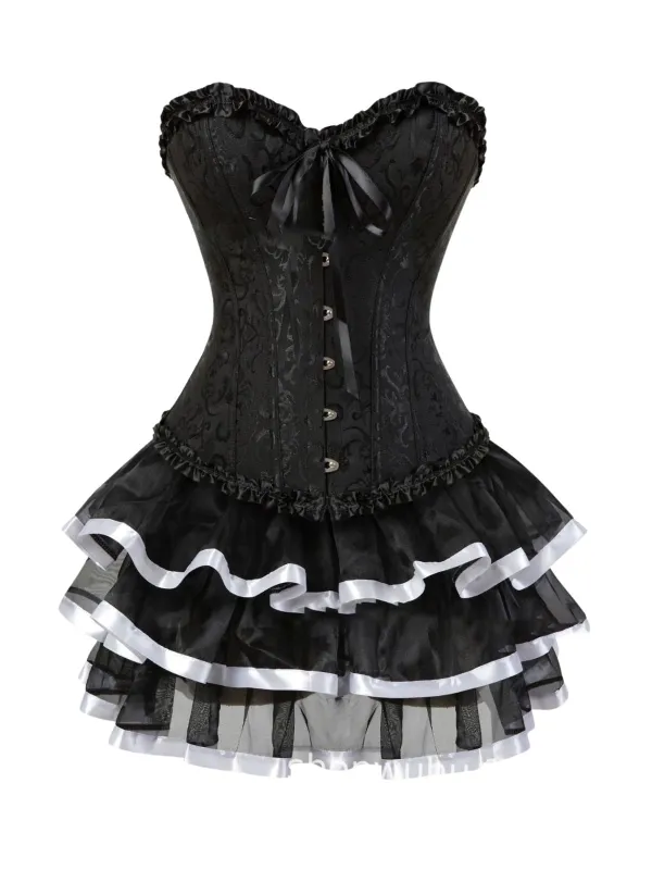 2PCS 1950s Strapless Bow Corset & Layered Skirt sold by Retro Stage