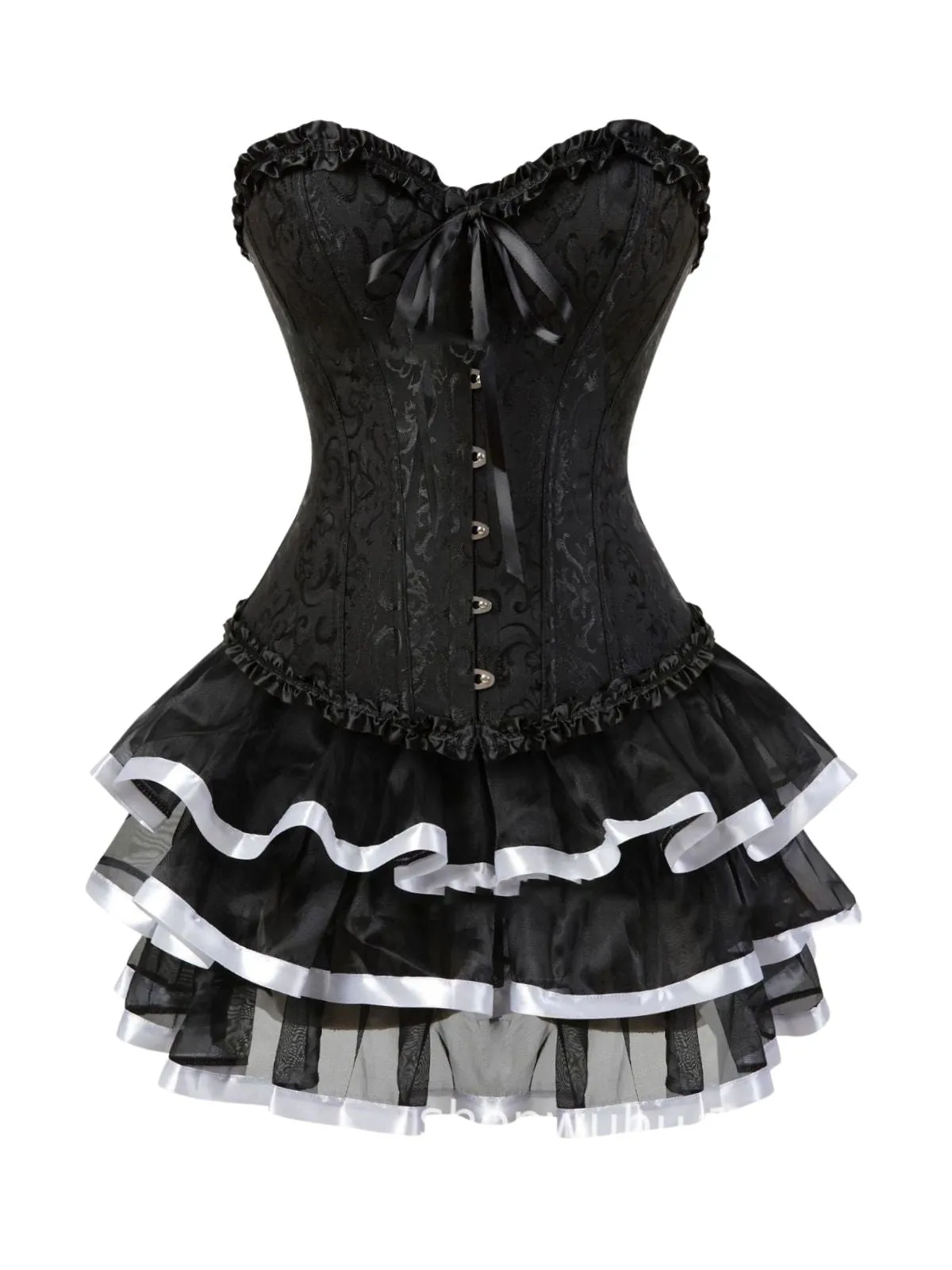 2PCS 1950s Strapless Bow Corset & Layered Skirt sold by Retro Stage