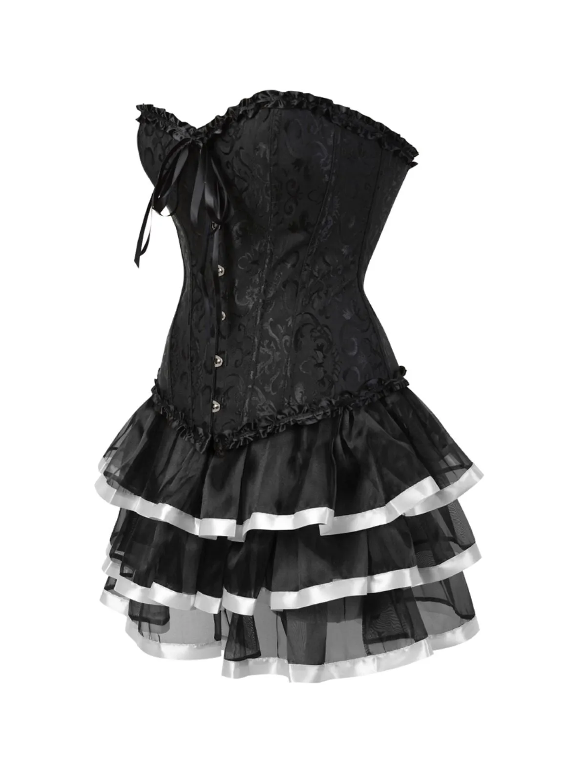 2PCS 1950s Strapless Bow Corset & Layered Skirt sold by Retro Stage product image thumbnail 2