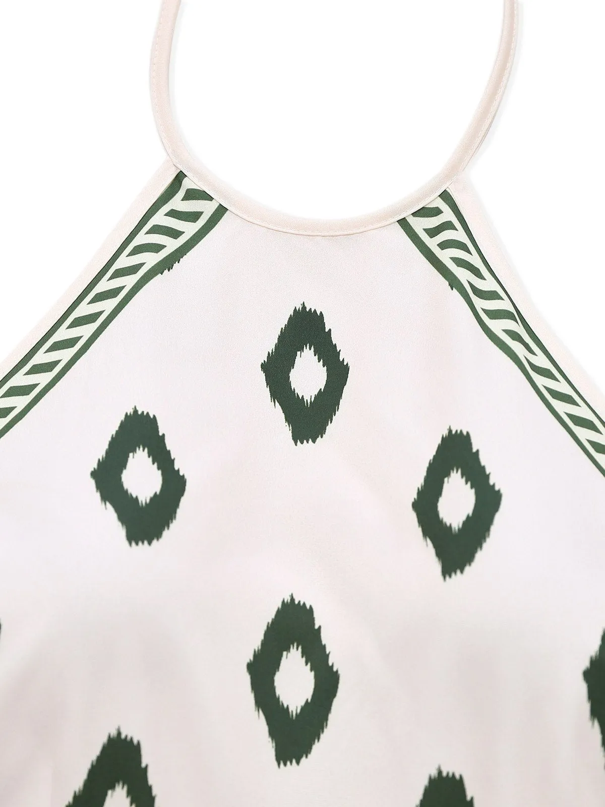 Green 1930s Palm Trees Halter Jumpsuit sold by Retro Stage product image thumbnail 3