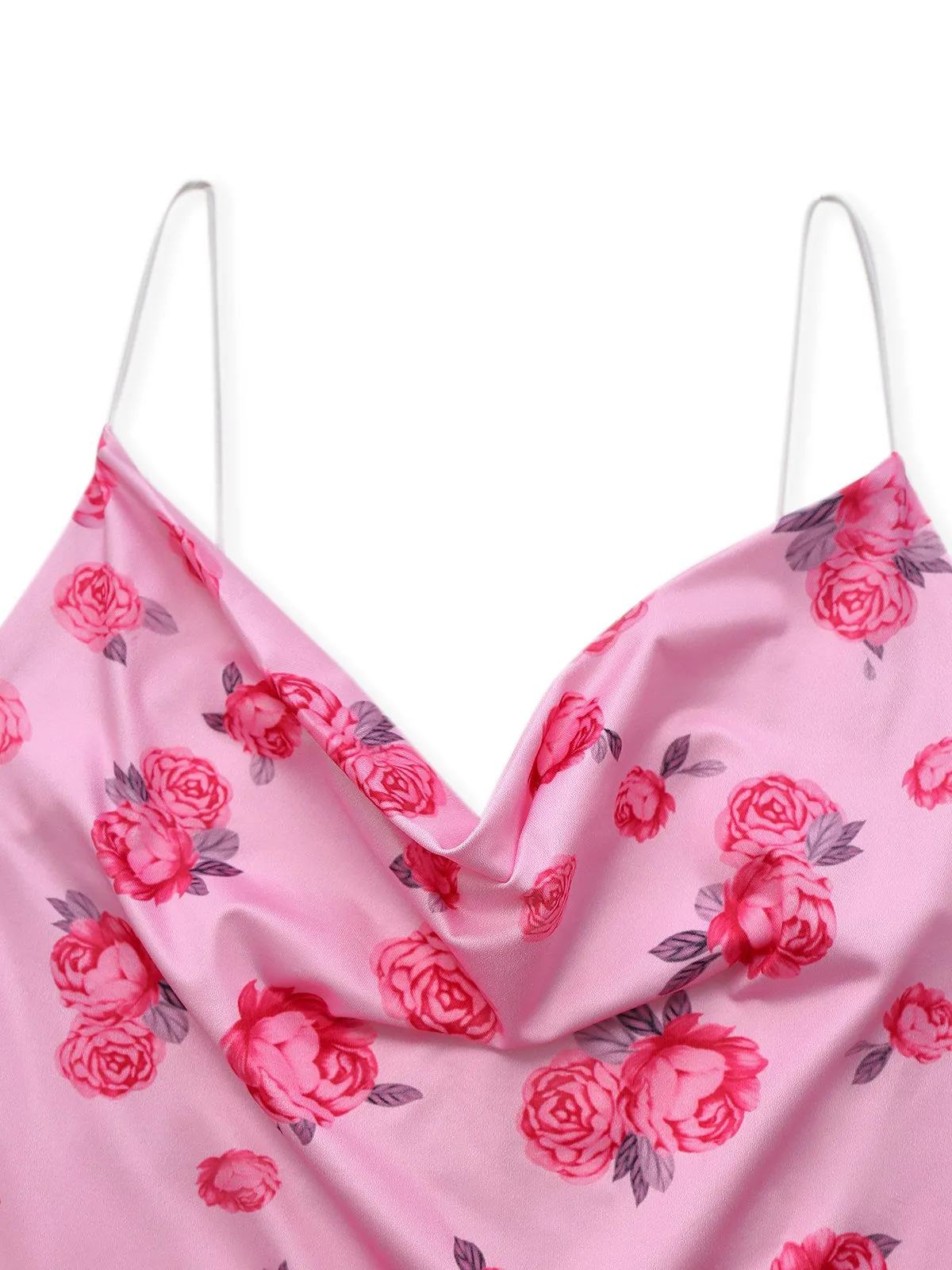 Pink 1930s Rose Cowl Neck Fishtail Dress sold by Retro Stage product image thumbnail 3