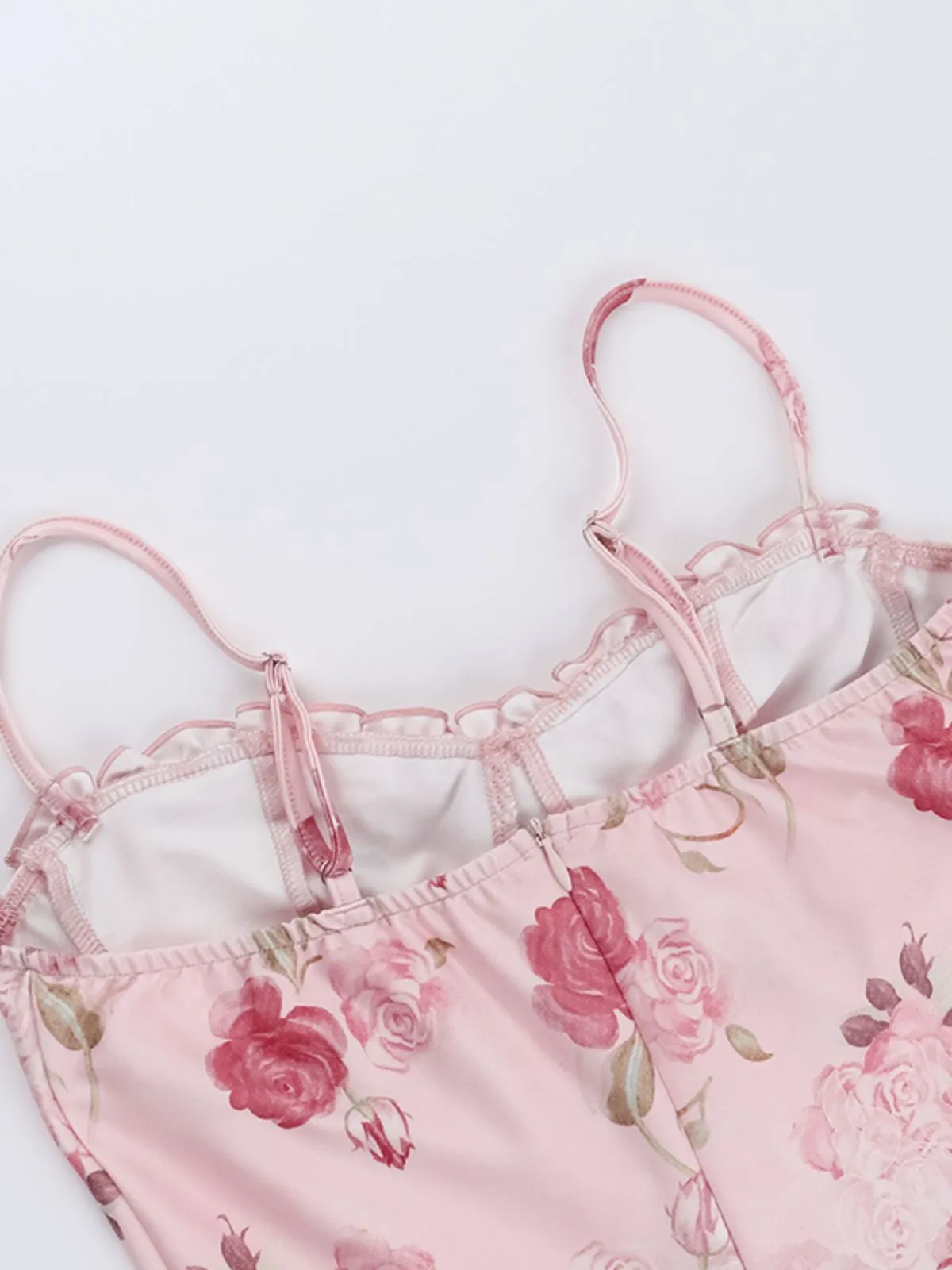 Pink 1960s Spaghetti Strap Roses Nightgown sold by Retro Stage product image thumbnail 3