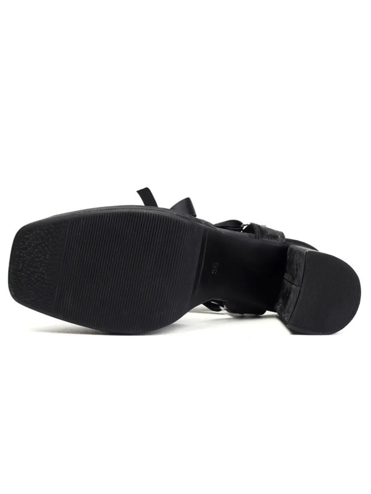 Ribbon Bow Lace-Up Chunky Heel Sandals sold by Retro Stage product image thumbnail 5