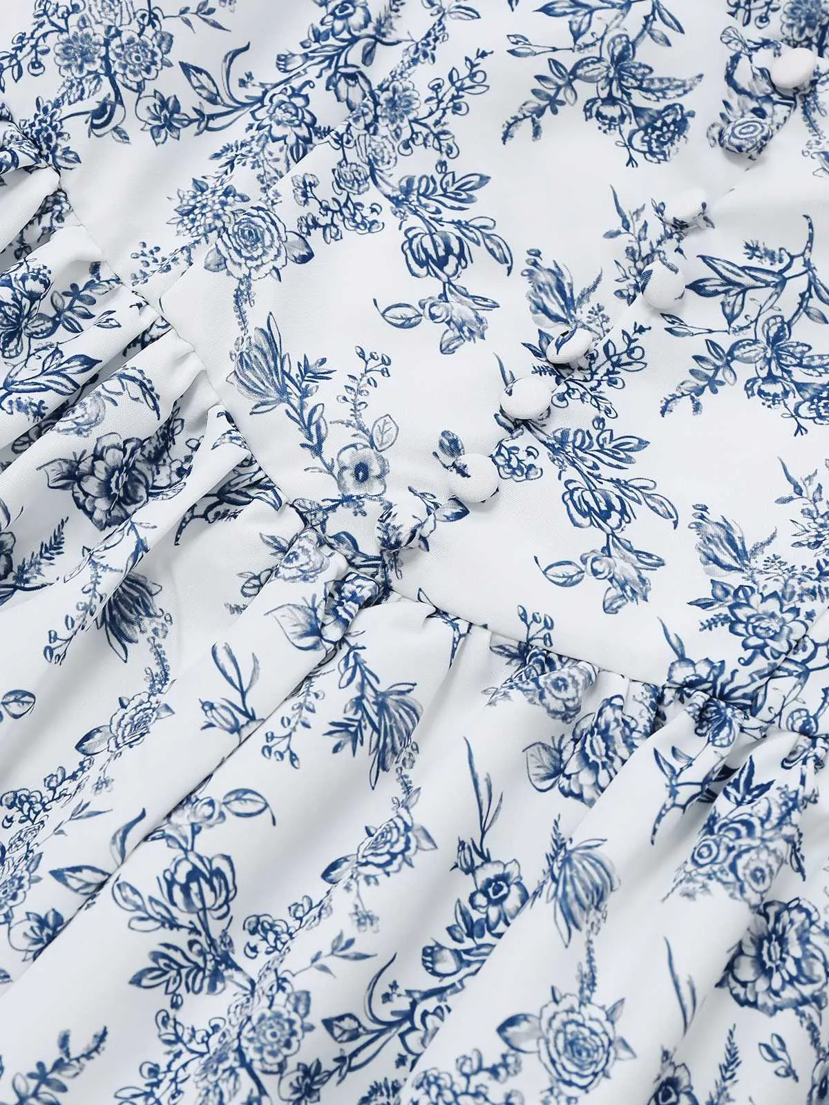 Blue 1950s Strap Floral Lace Corset Dress sold by Retro Stage product image thumbnail 5