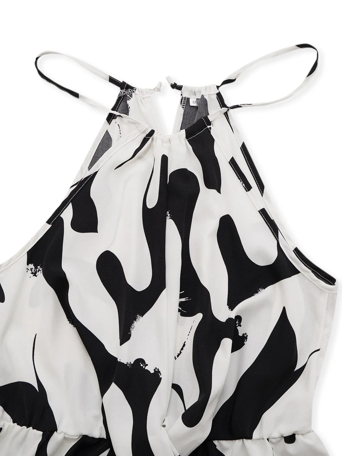 Black & White 1940s Cow Skin Halter Jumpsuit sold by Retro Stage product image thumbnail 3