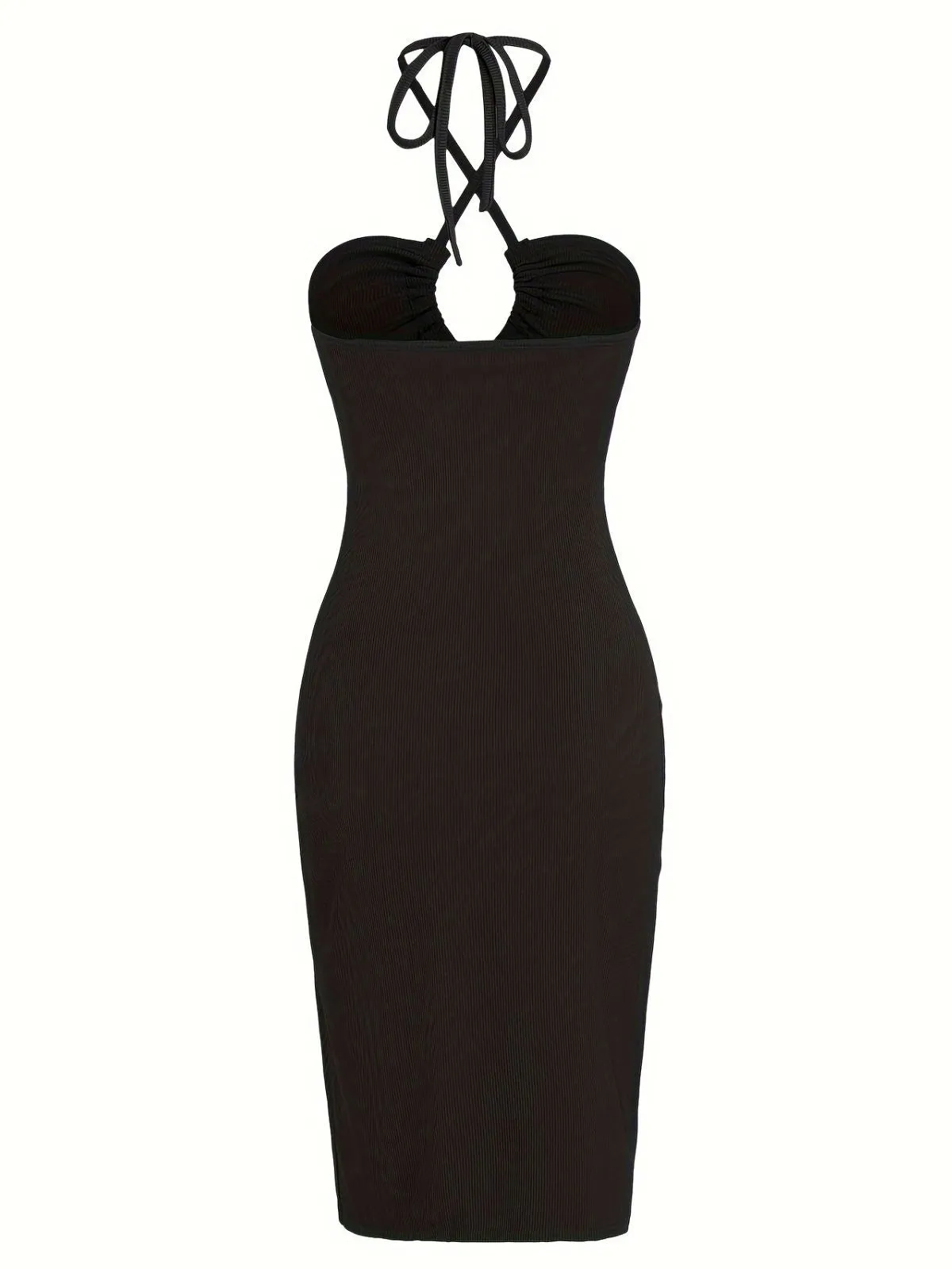 1960s Solid Drawstring Cut-Out Bodycon Dress sold by Retro Stage product image thumbnail 4