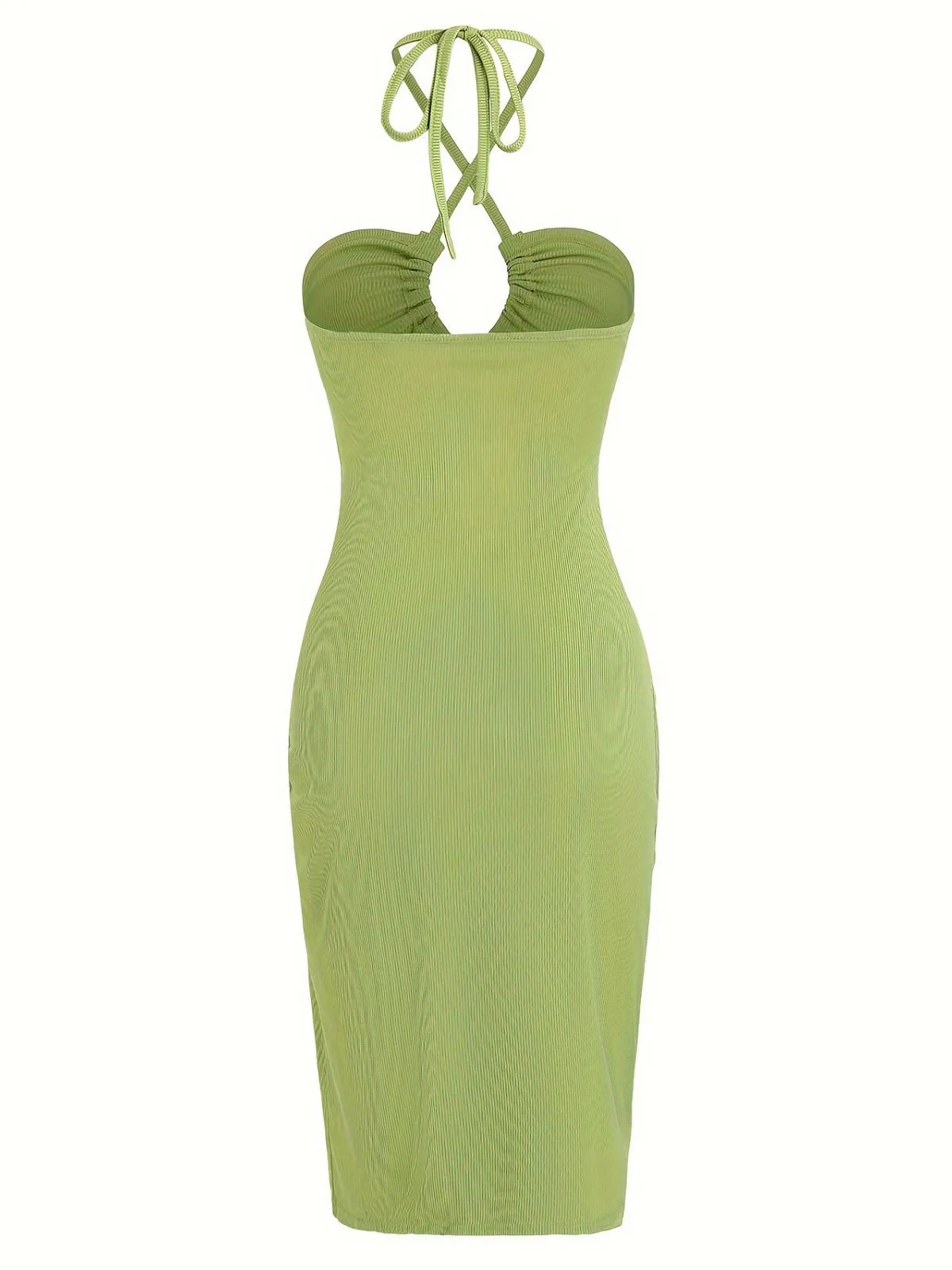 1960s Solid Drawstring Cut-Out Bodycon Dress sold by Retro Stage product image thumbnail 2